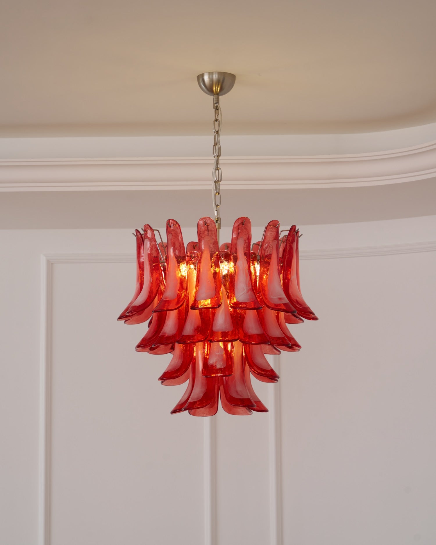 Crimson Glass Murano Petals Gorgeous Chandelier-WOW5253