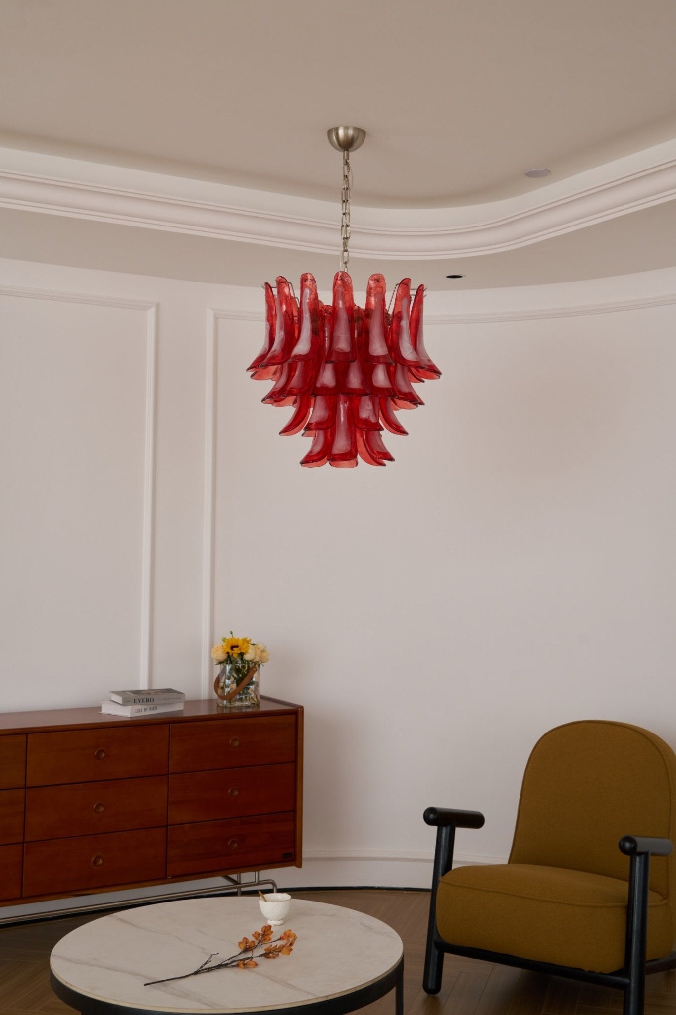 Crimson Glass Murano Petals Gorgeous Chandelier-WOW5253