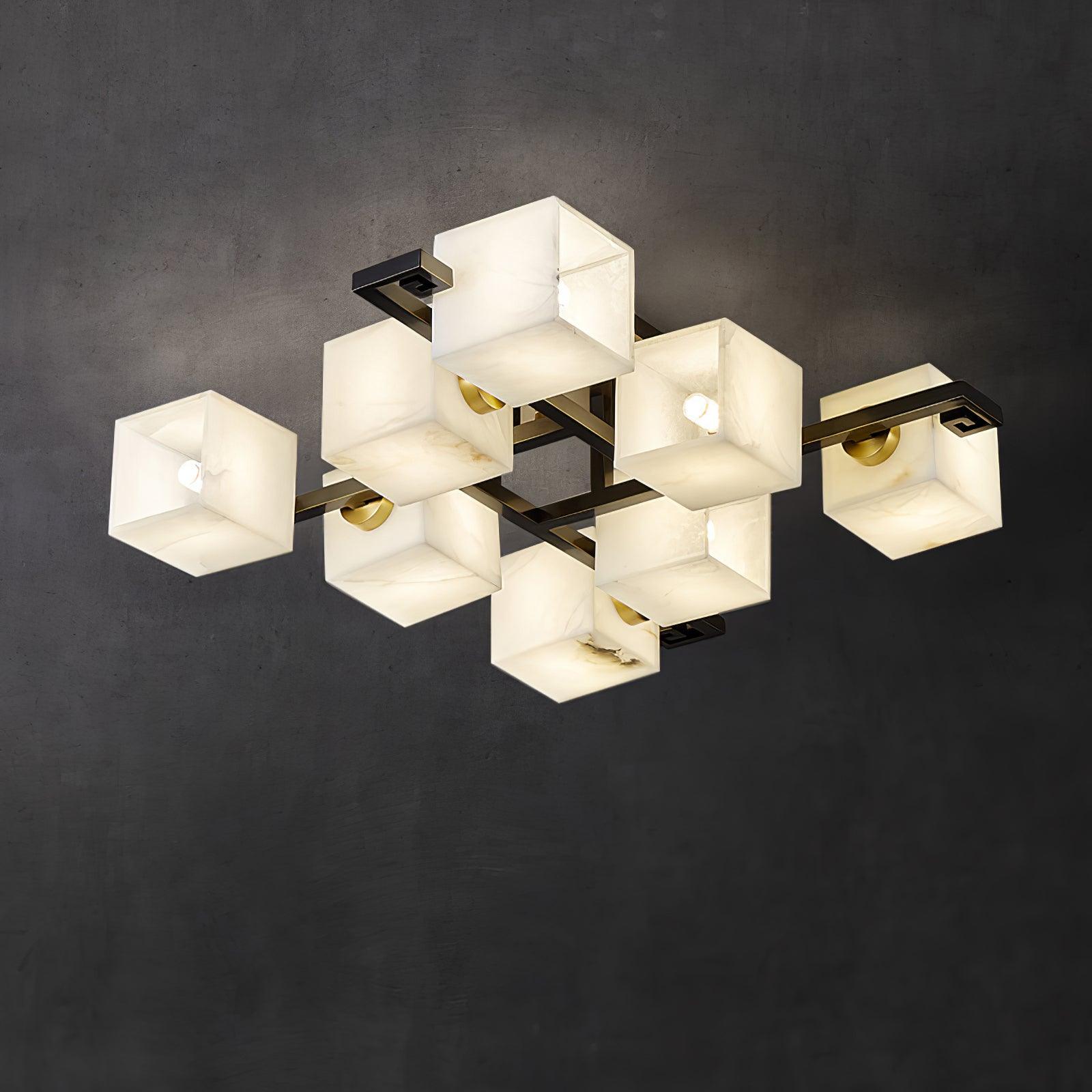 WOW Cubist Alabaster Cluster Ceiling Lamp