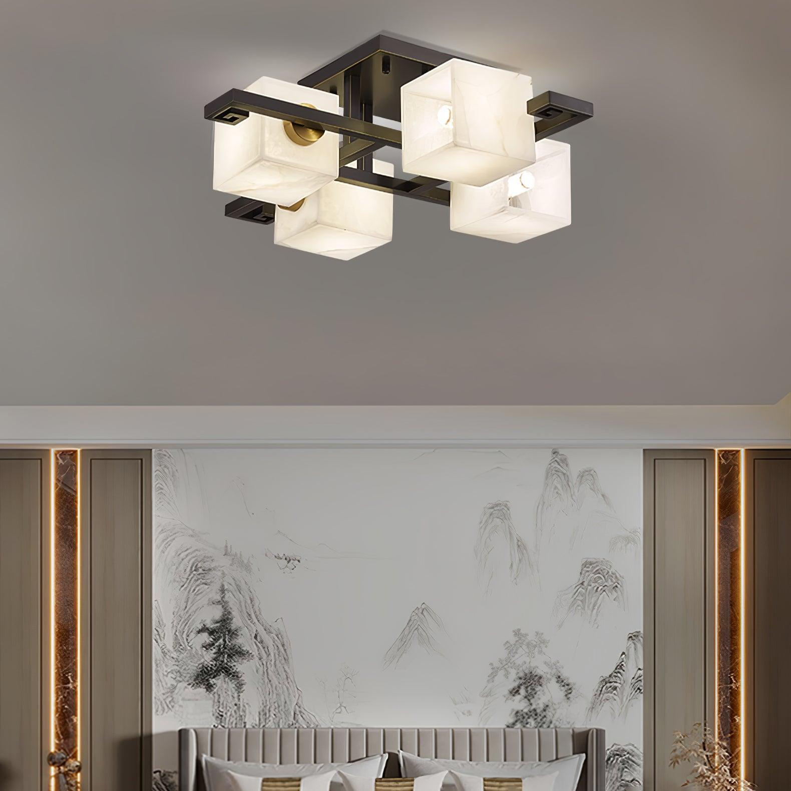 WOW Cubist Alabaster Cluster Ceiling Lamp