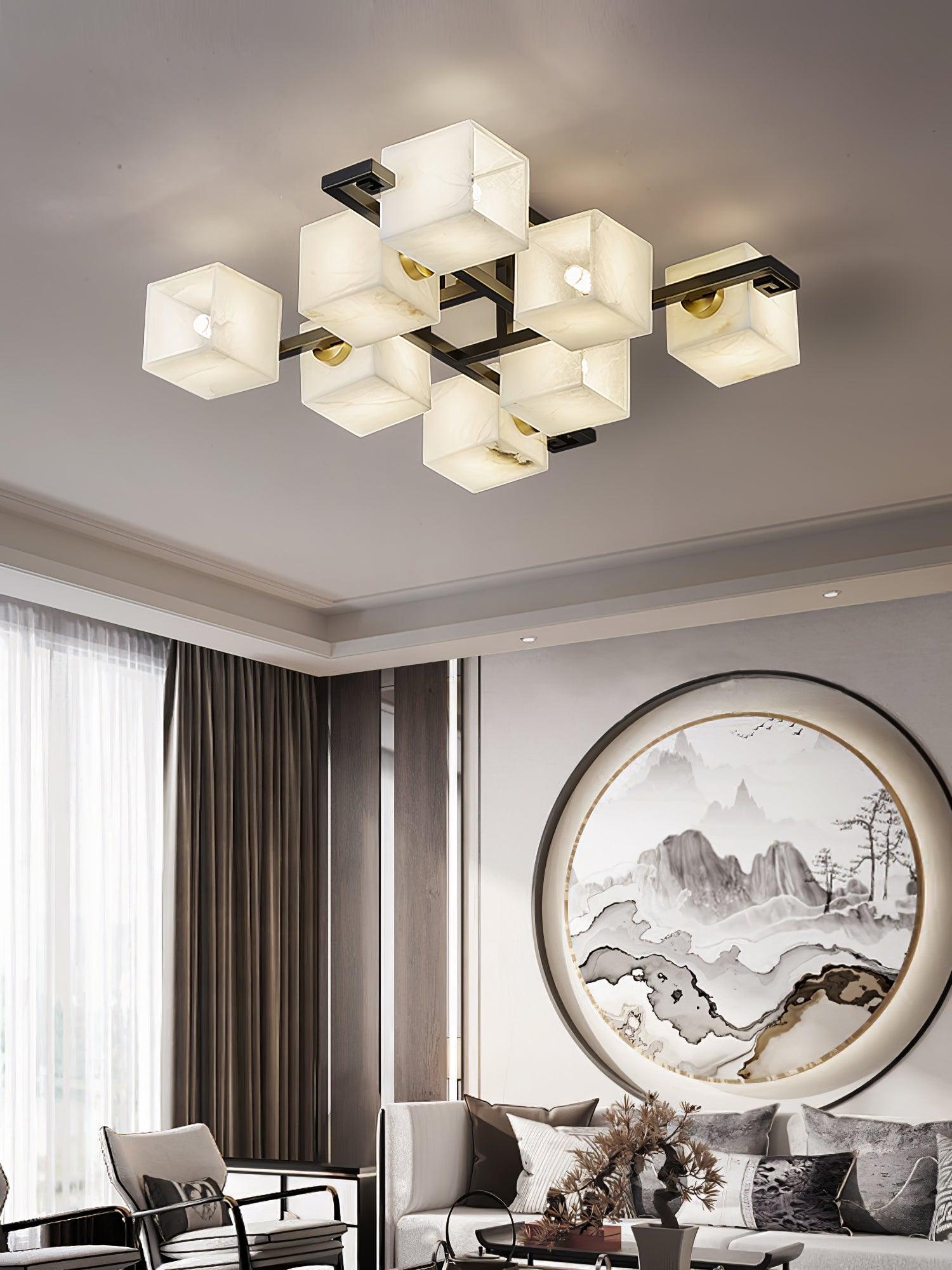 WOW Cubist Alabaster Cluster Ceiling Lamp