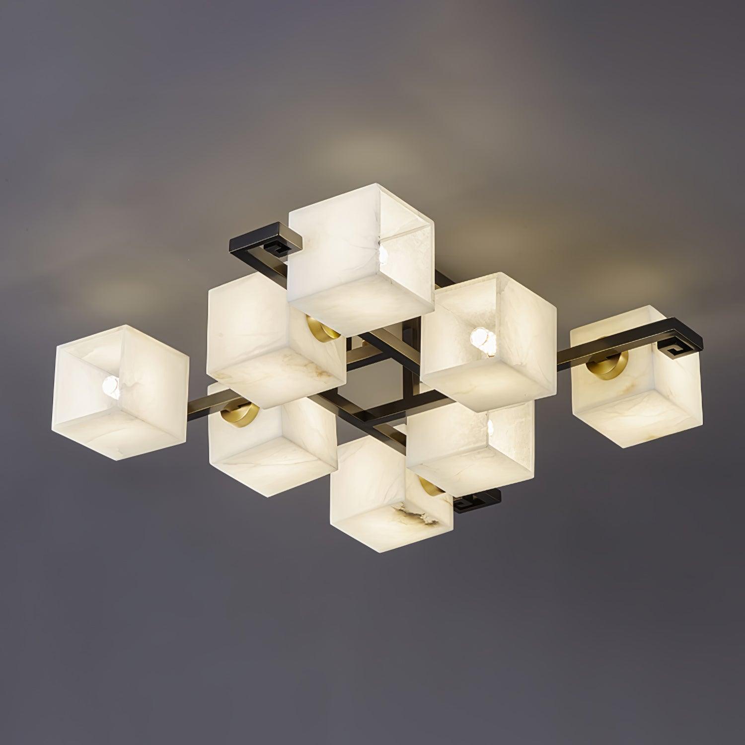 WOW Cubist Alabaster Cluster Ceiling Lamp