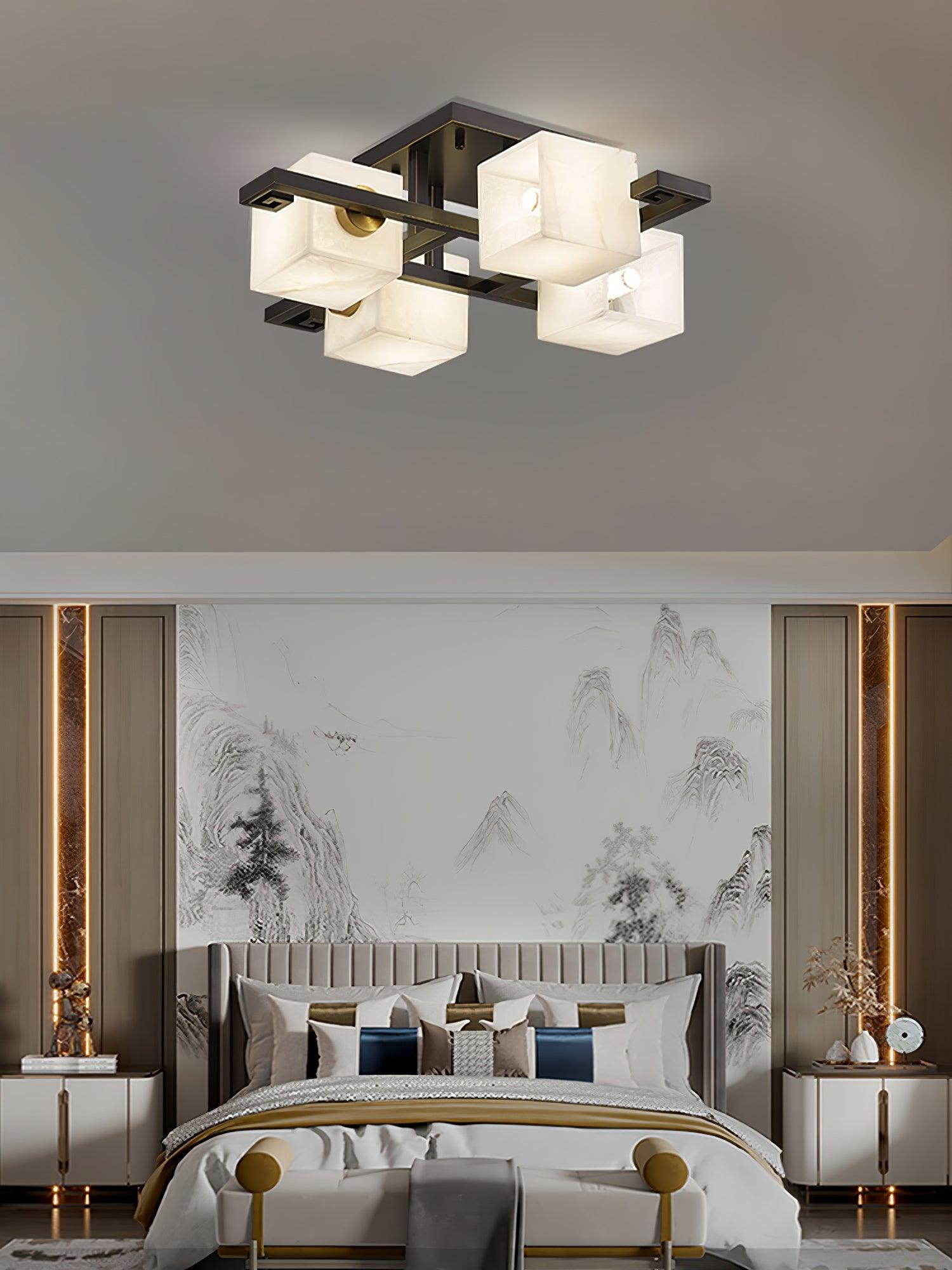 WOW Cubist Alabaster Cluster Ceiling Lamp