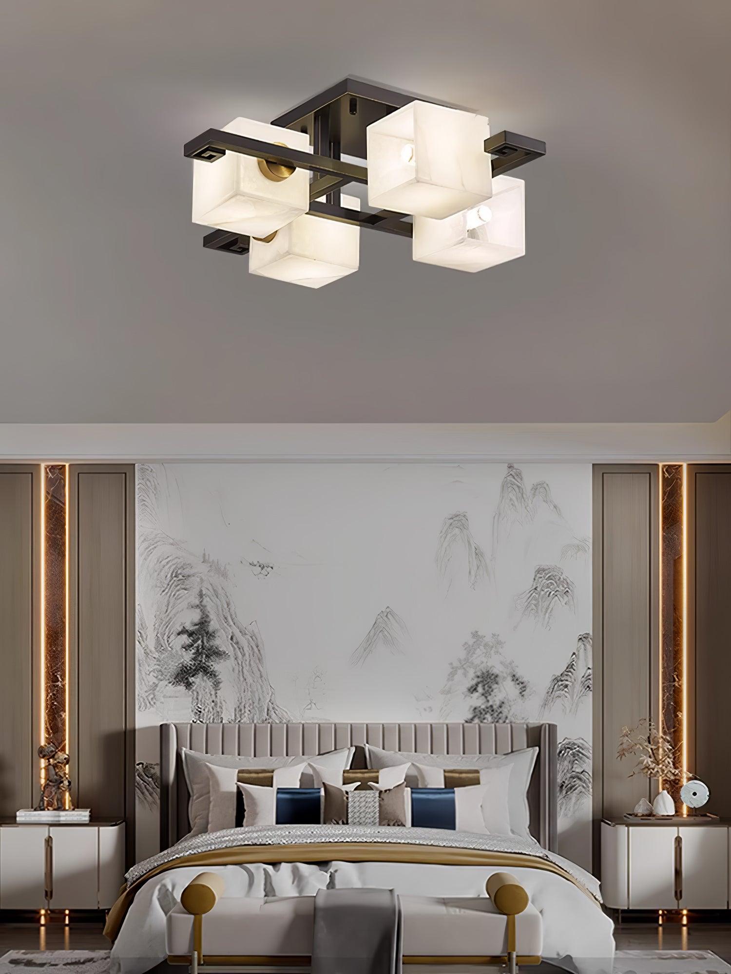 WOW Cubist Alabaster Cluster Ceiling Lamp