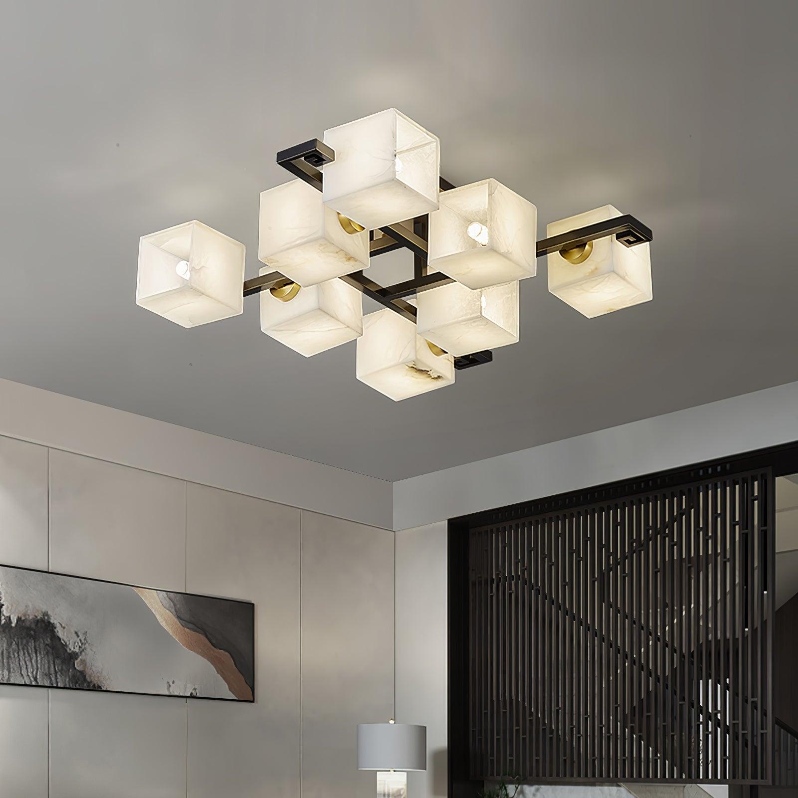 WOW Cubist Alabaster Cluster Ceiling Lamp