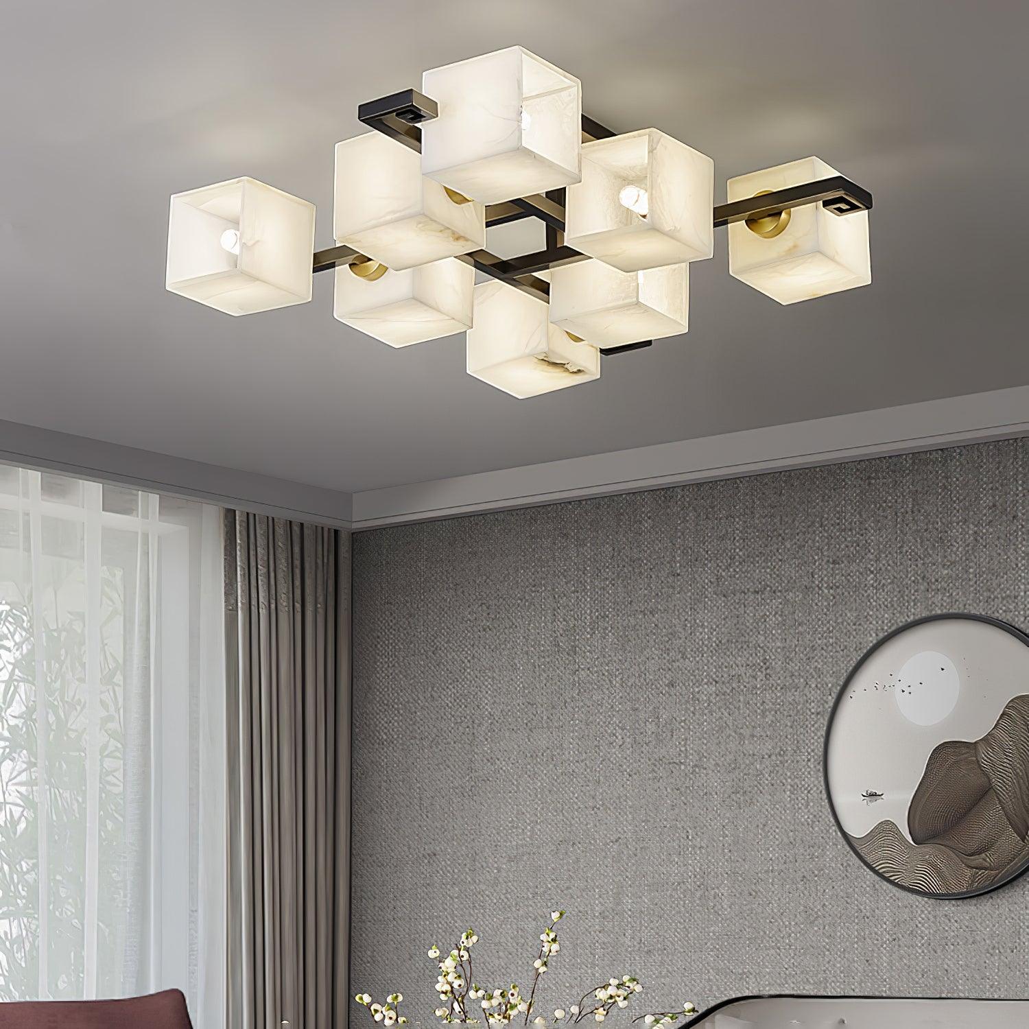 WOW Cubist Alabaster Cluster Ceiling Lamp