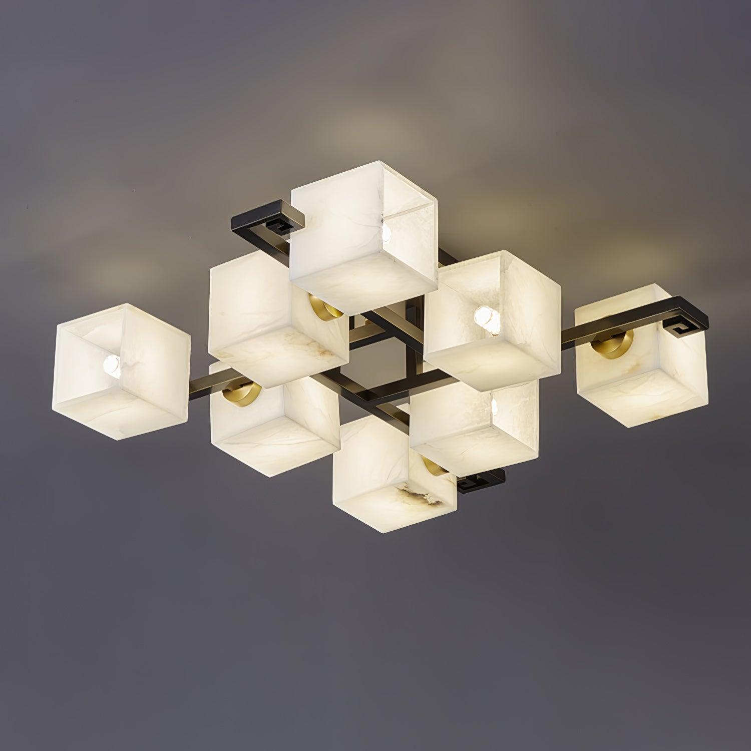 WOW Cubist Alabaster Cluster Ceiling Lamp