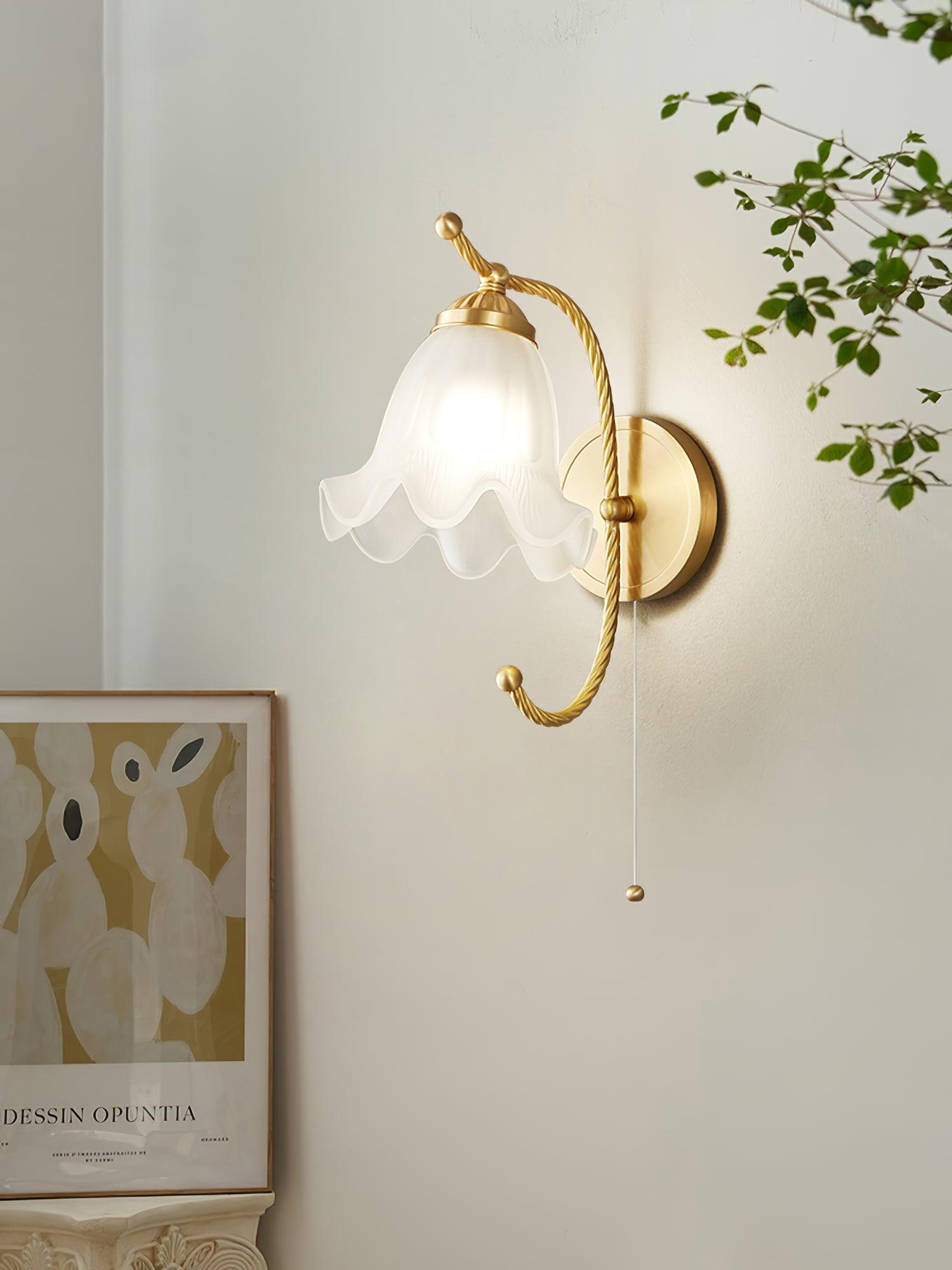 WOW Curved Gooseneck Brass Glass Sconce