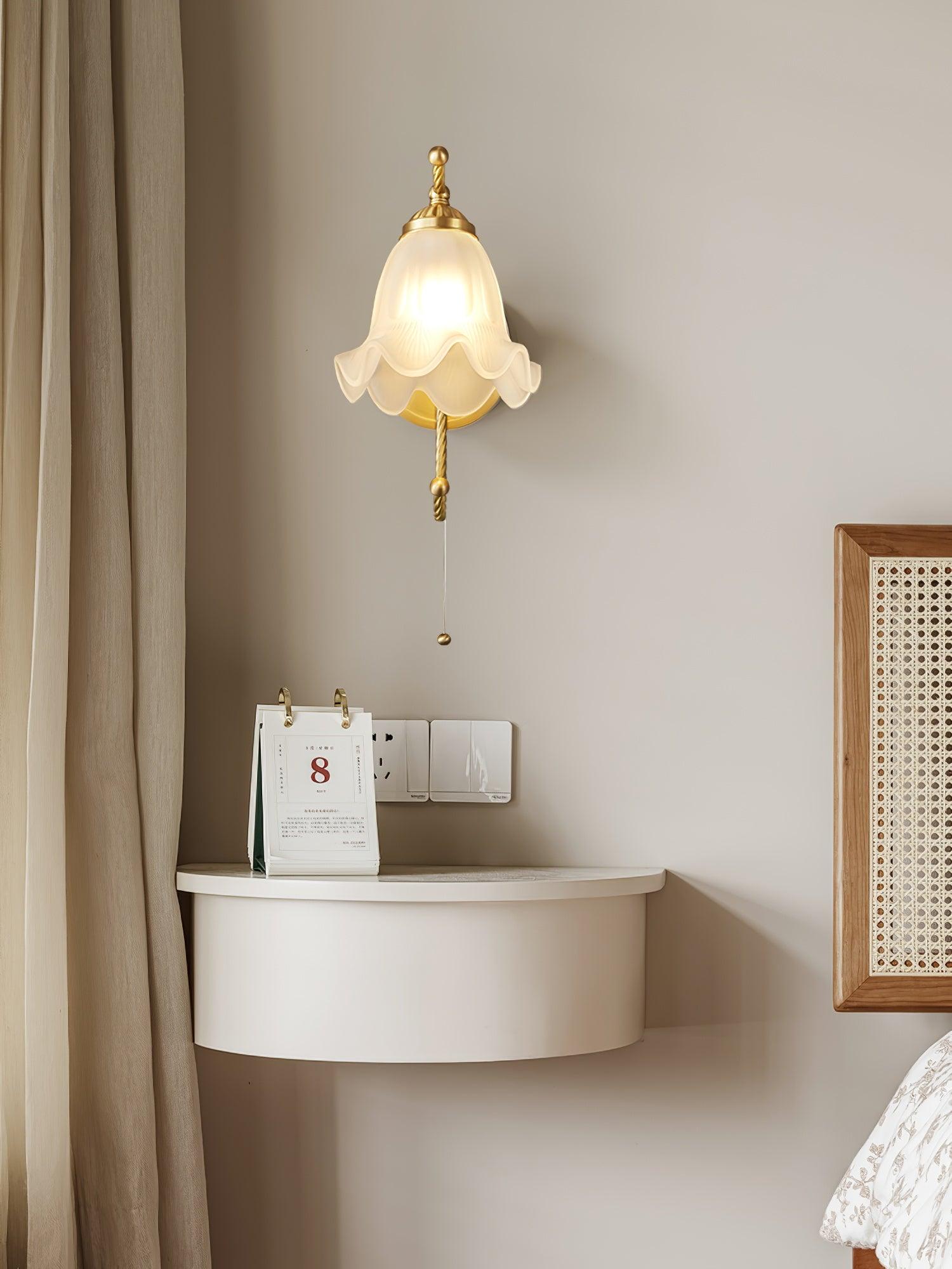 WOW Curved Gooseneck Brass Glass Sconce