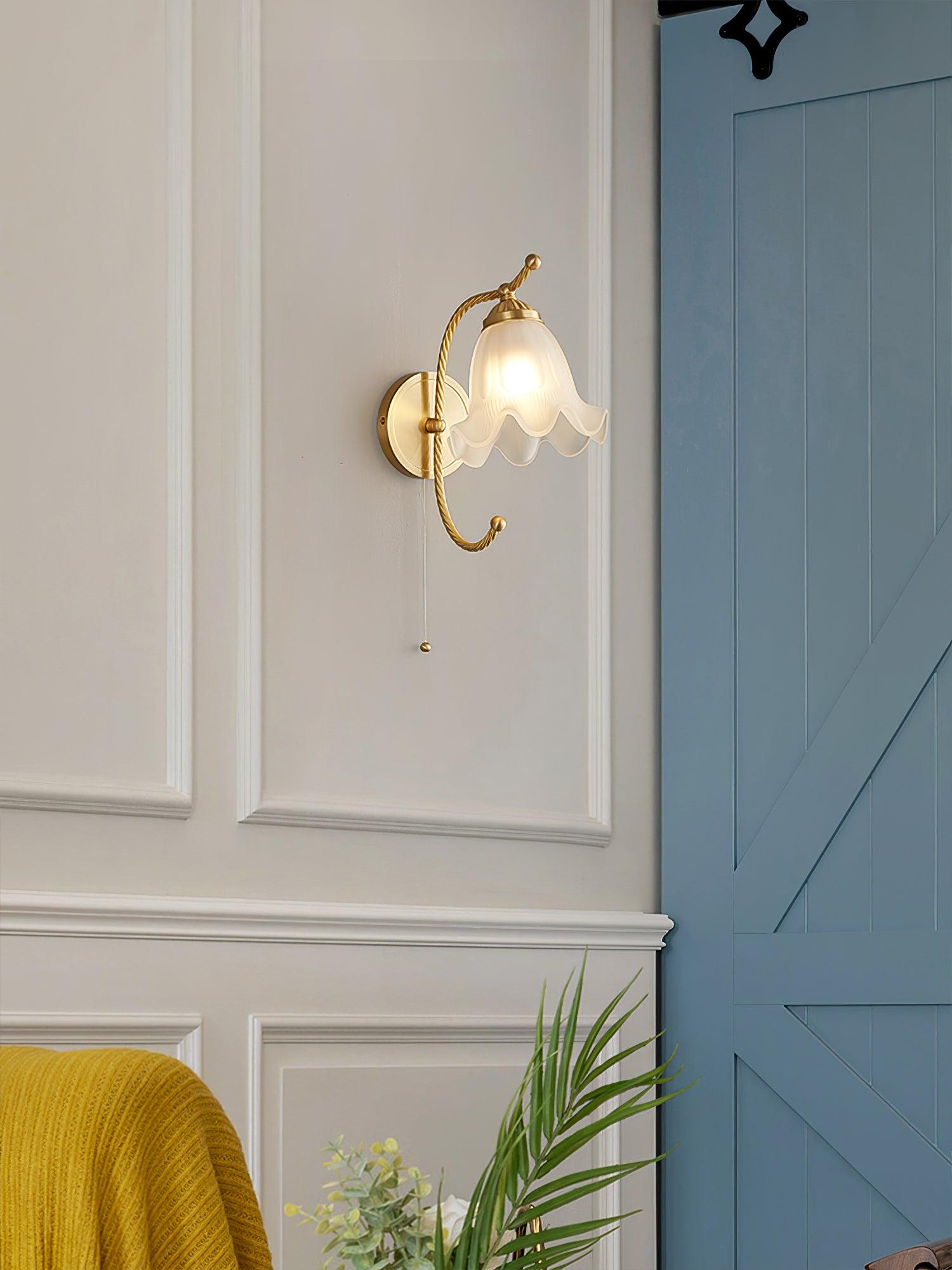 WOW Curved Gooseneck Brass Glass Sconce