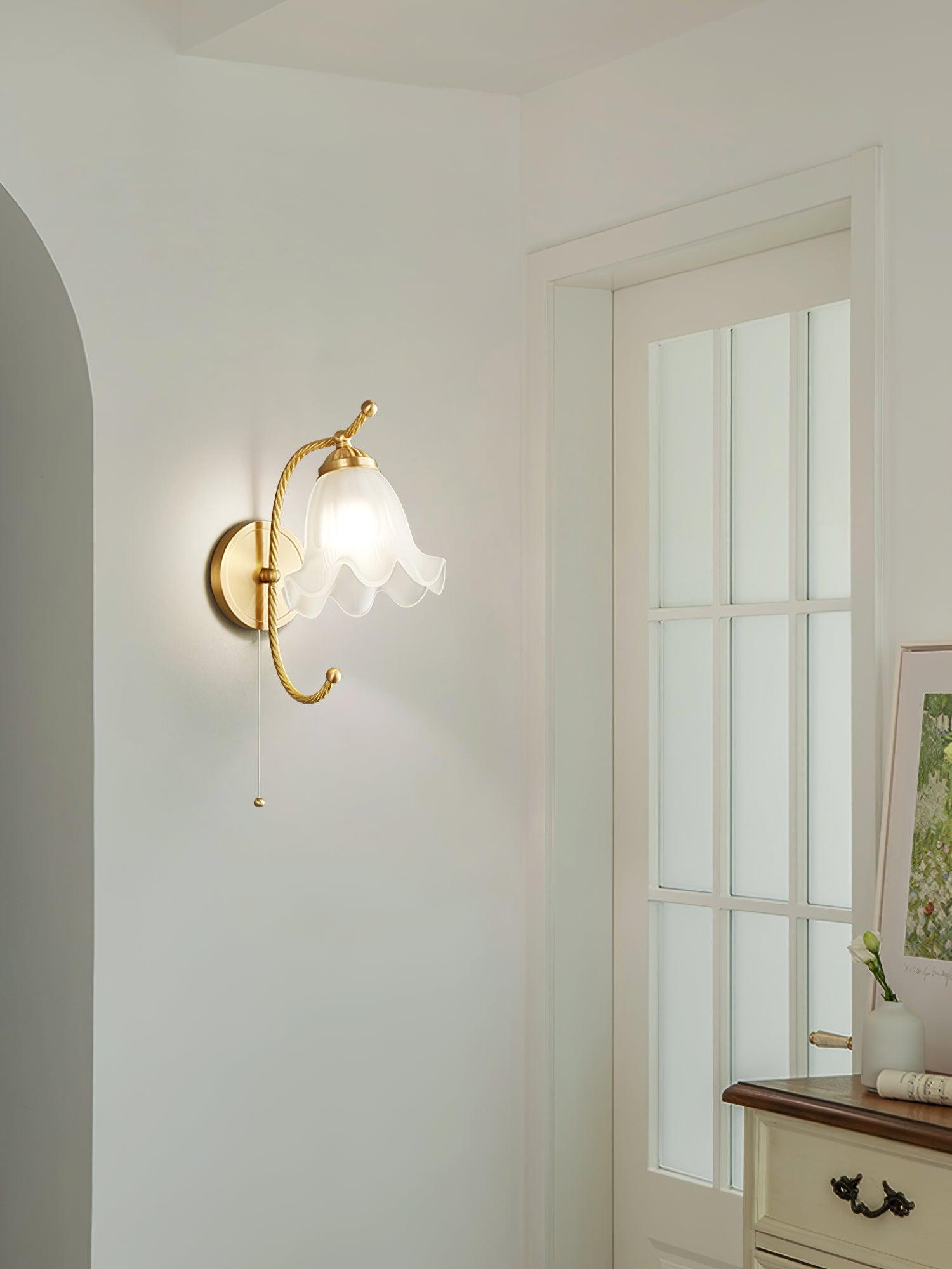 WOW Curved Gooseneck Brass Glass Sconce