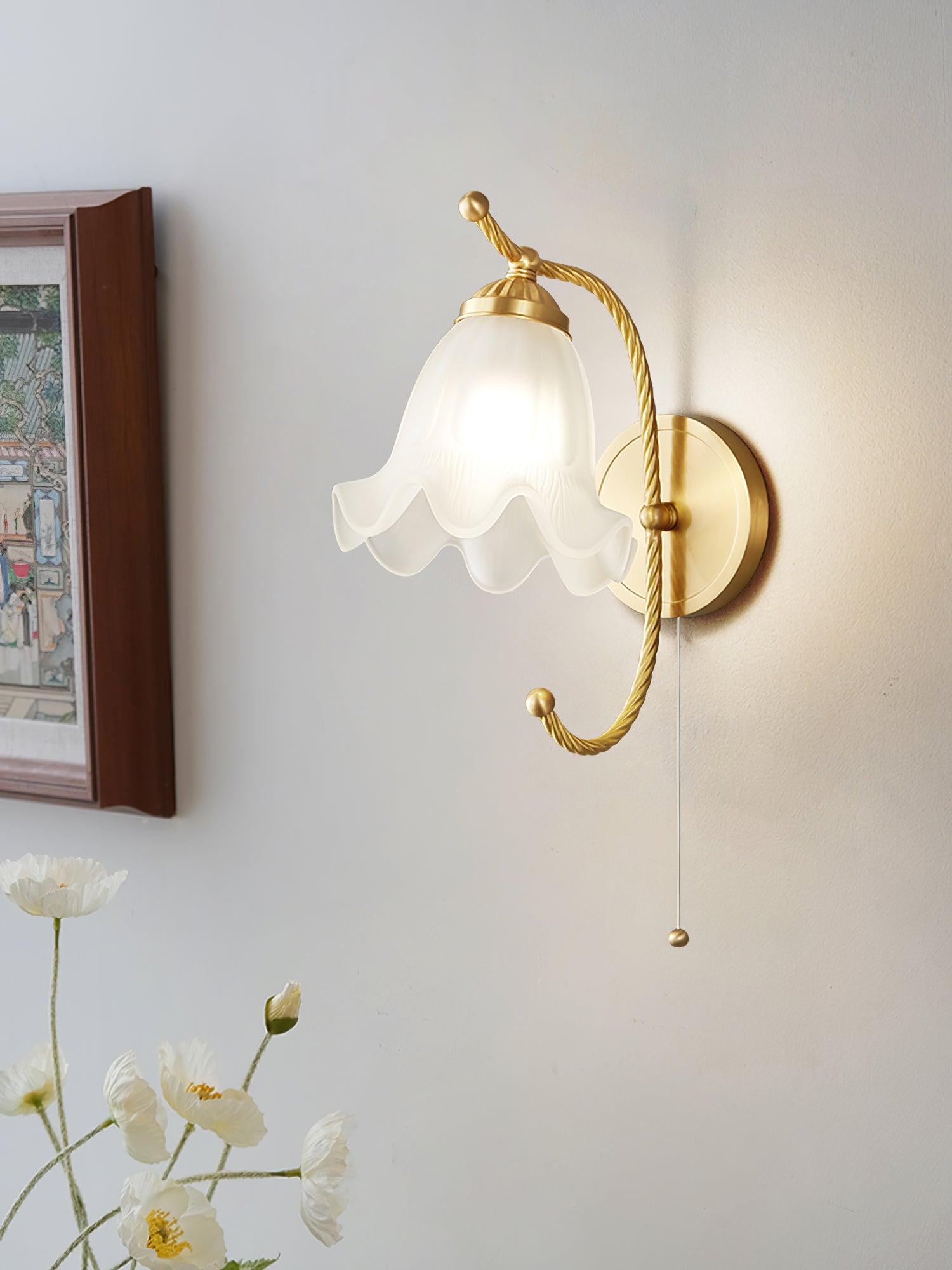 WOW Curved Gooseneck Brass Glass Sconce