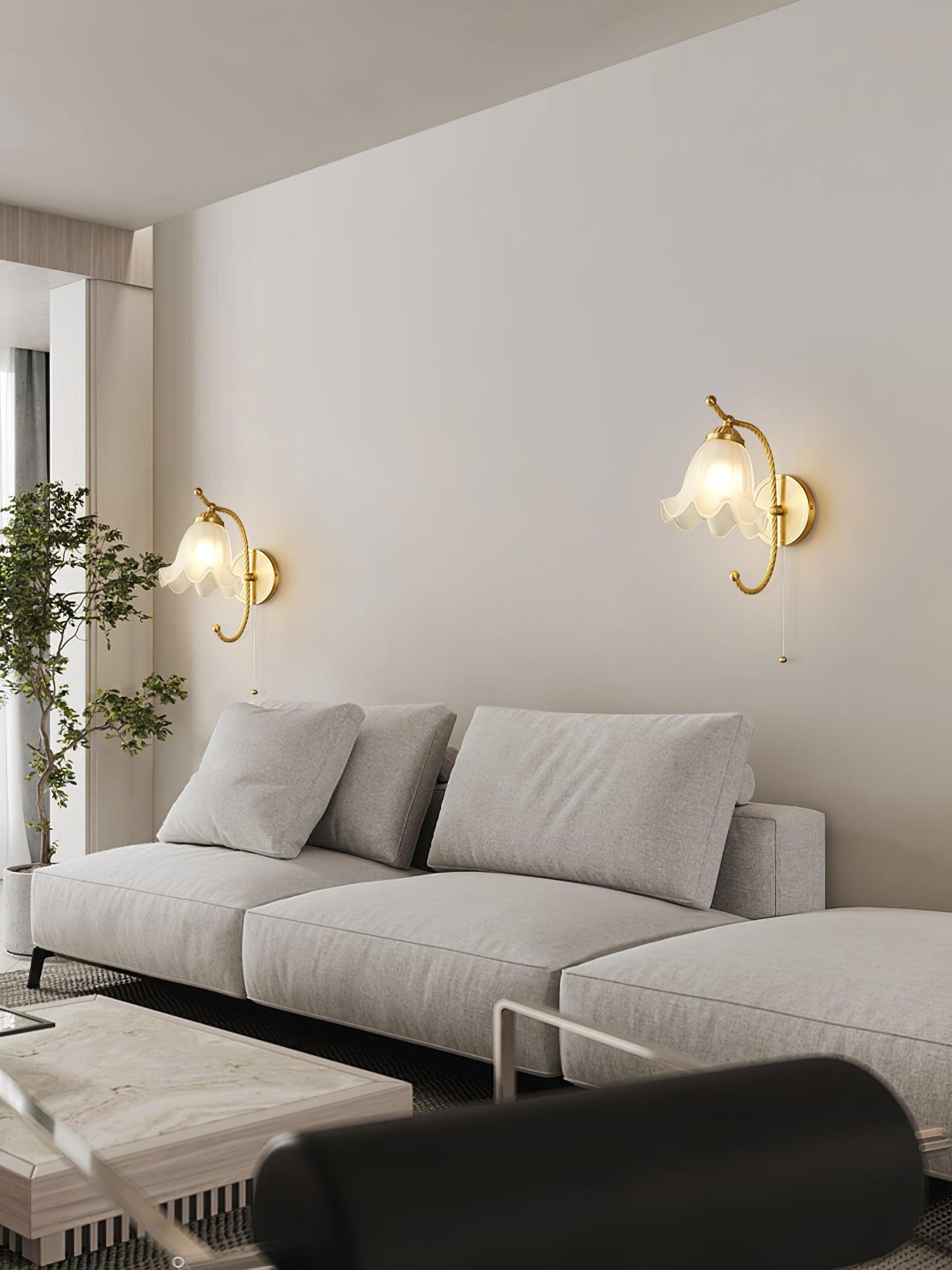 WOW Curved Gooseneck Brass Glass Sconce