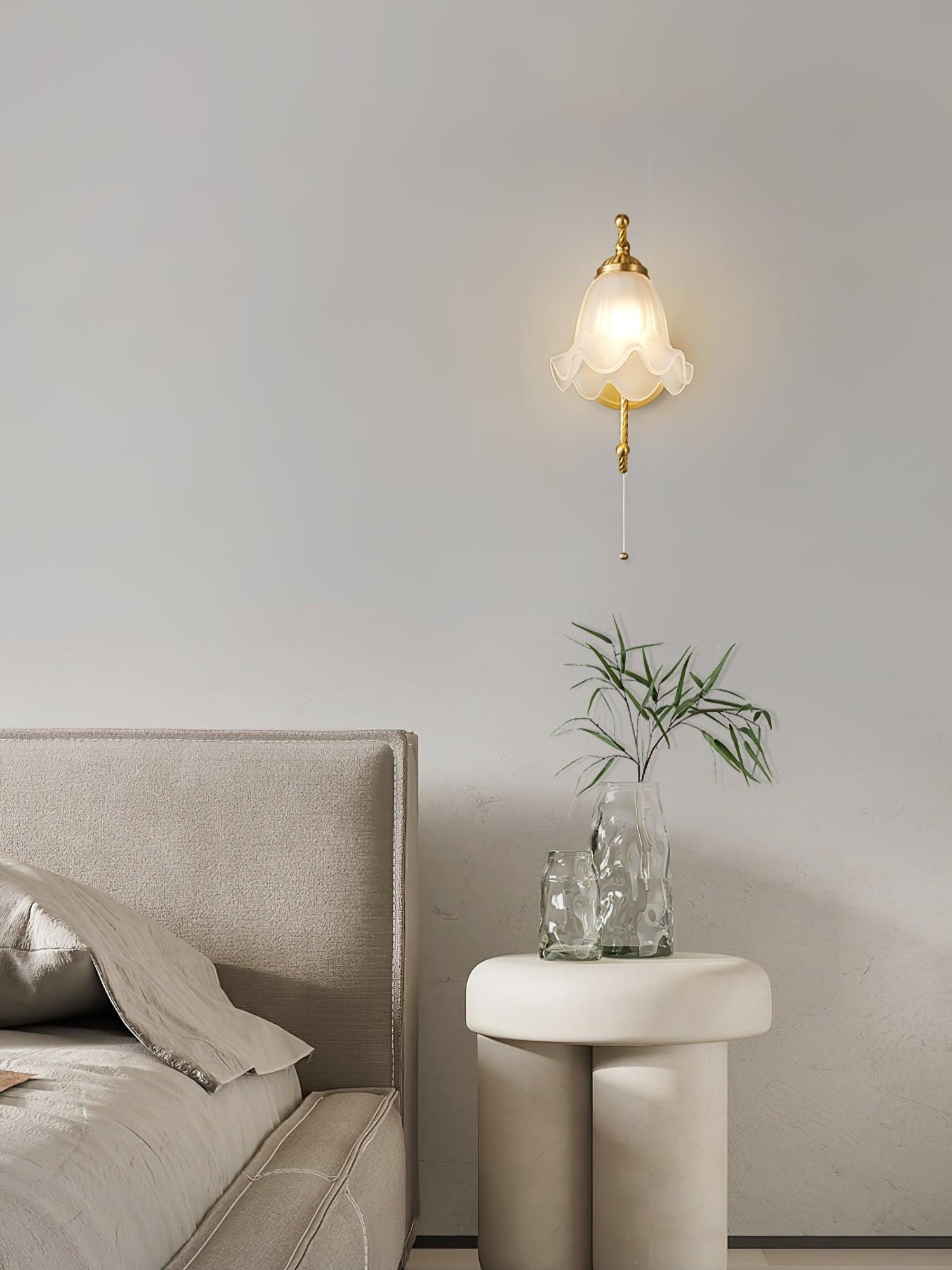 WOW Curved Gooseneck Brass Glass Sconce
