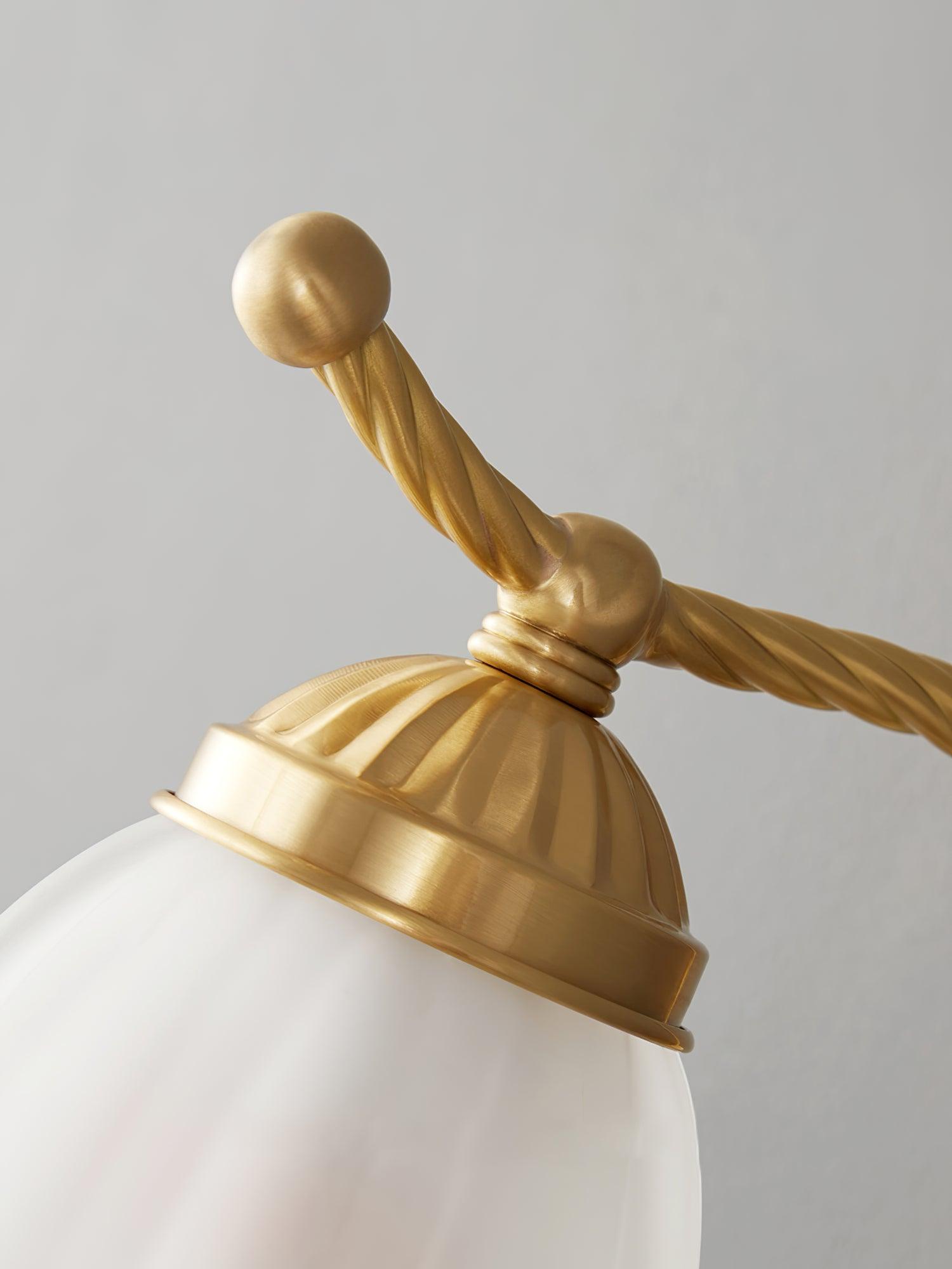 WOW Curved Gooseneck Brass Glass Sconce