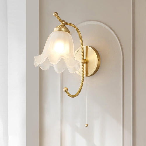 WOW Curved Gooseneck Brass Glass Sconce