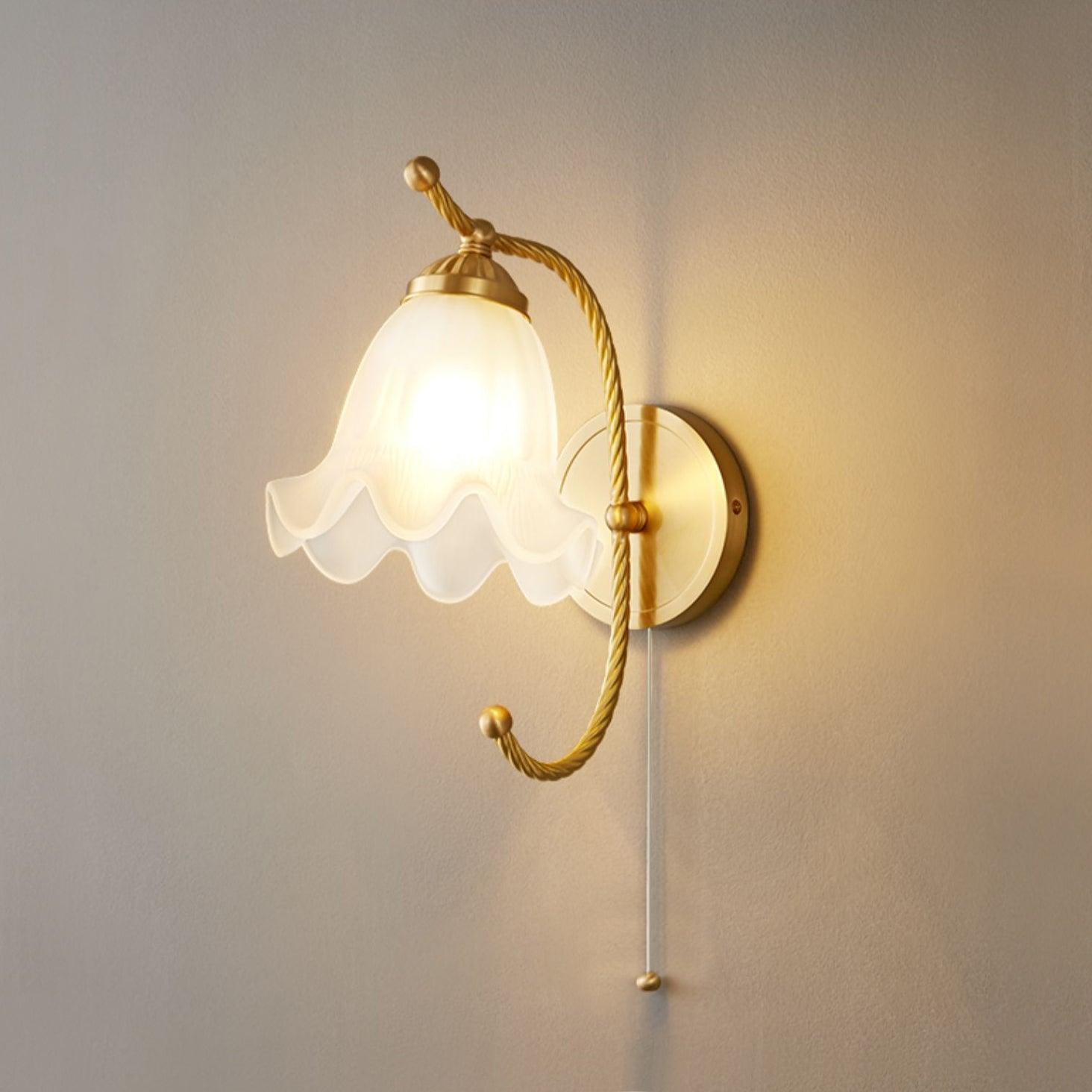 WOW Curved Gooseneck Brass Glass Sconce