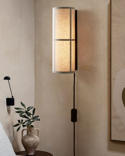 WOW Cylinder Fabric Plug-in Wall Lamp