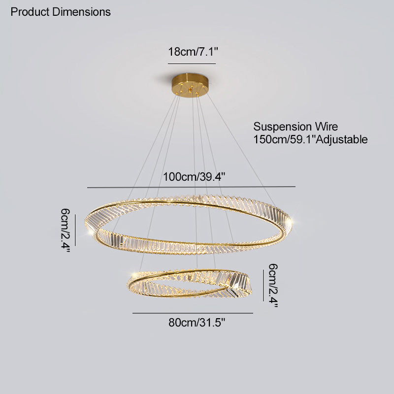 WOW Möbius Crystal Prism Circular Chandelier-wow2191