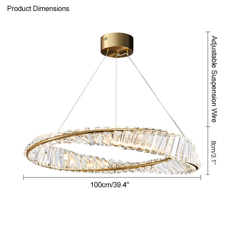 WOW Möbius Crystal Prism Circular Chandelier-wow2191