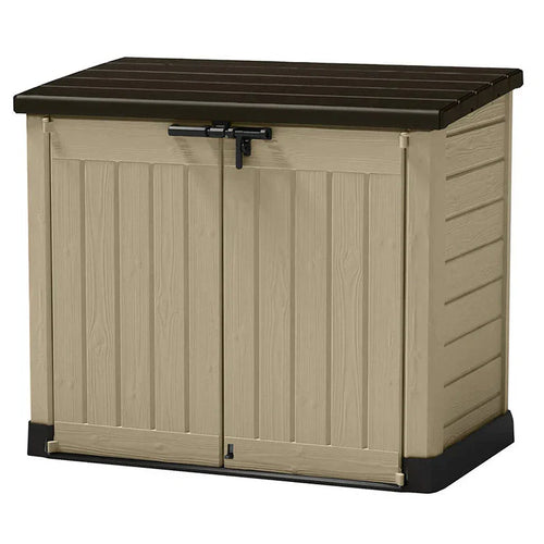 Store-It-Out MAX 4.8 x 2.7 Outdoor Resin Horizontal Storage Shed, 42 cu.ft, Beige/Brown