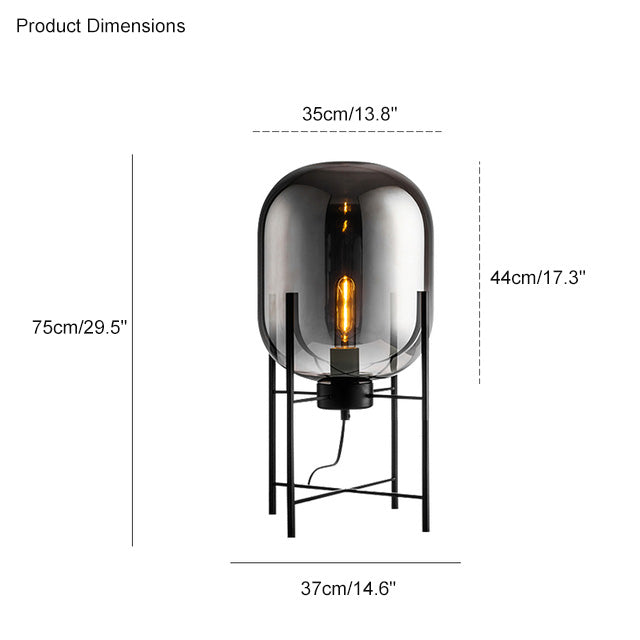 WOW Smoked Glass Lantern Floor Lamp-wow7015