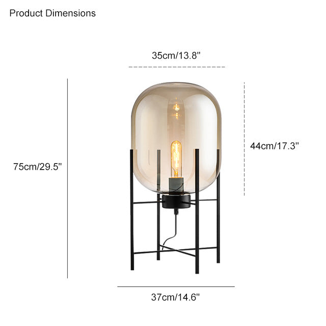 WOW Smoked Glass Lantern Floor Lamp-wow7015