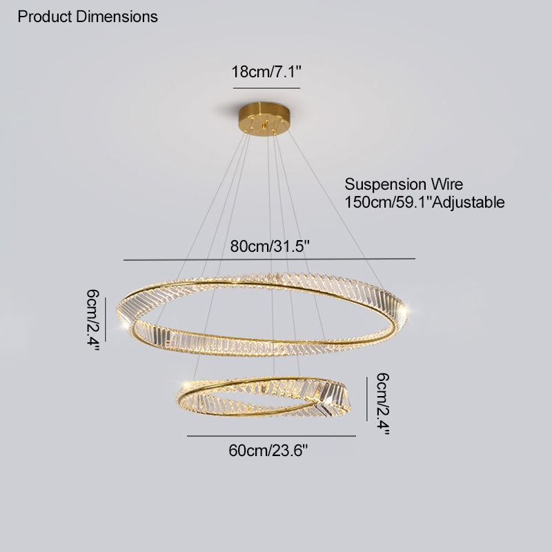 WOW Möbius Crystal Prism Circular Chandelier-wow2191
