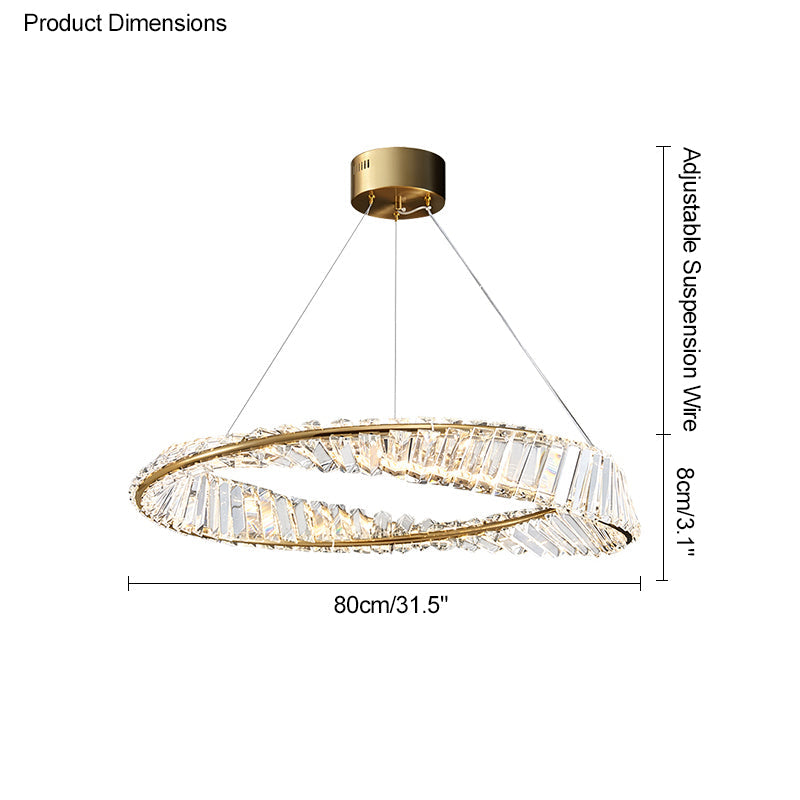 WOW Möbius Crystal Prism Circular Chandelier-wow2191