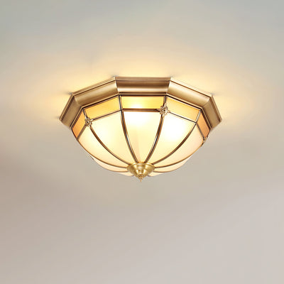 WOW Dome Brass Flush Ceiling Lamp