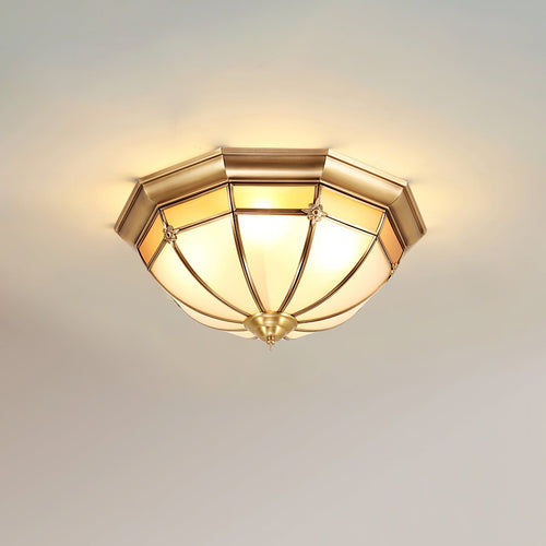 WOW Dome Brass Flush Ceiling Lamp