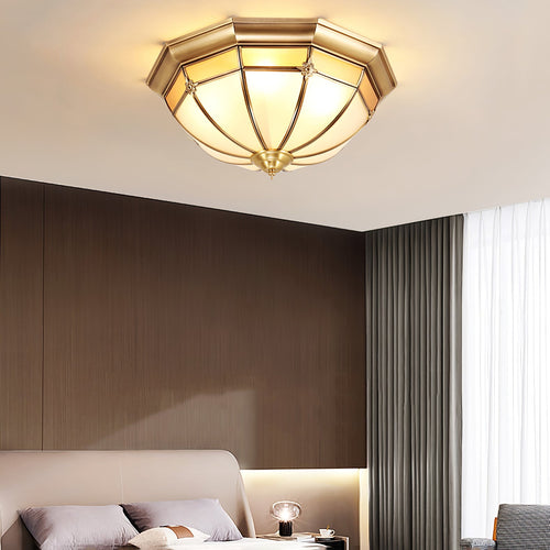 WOW Dome Brass Flush Ceiling Lamp