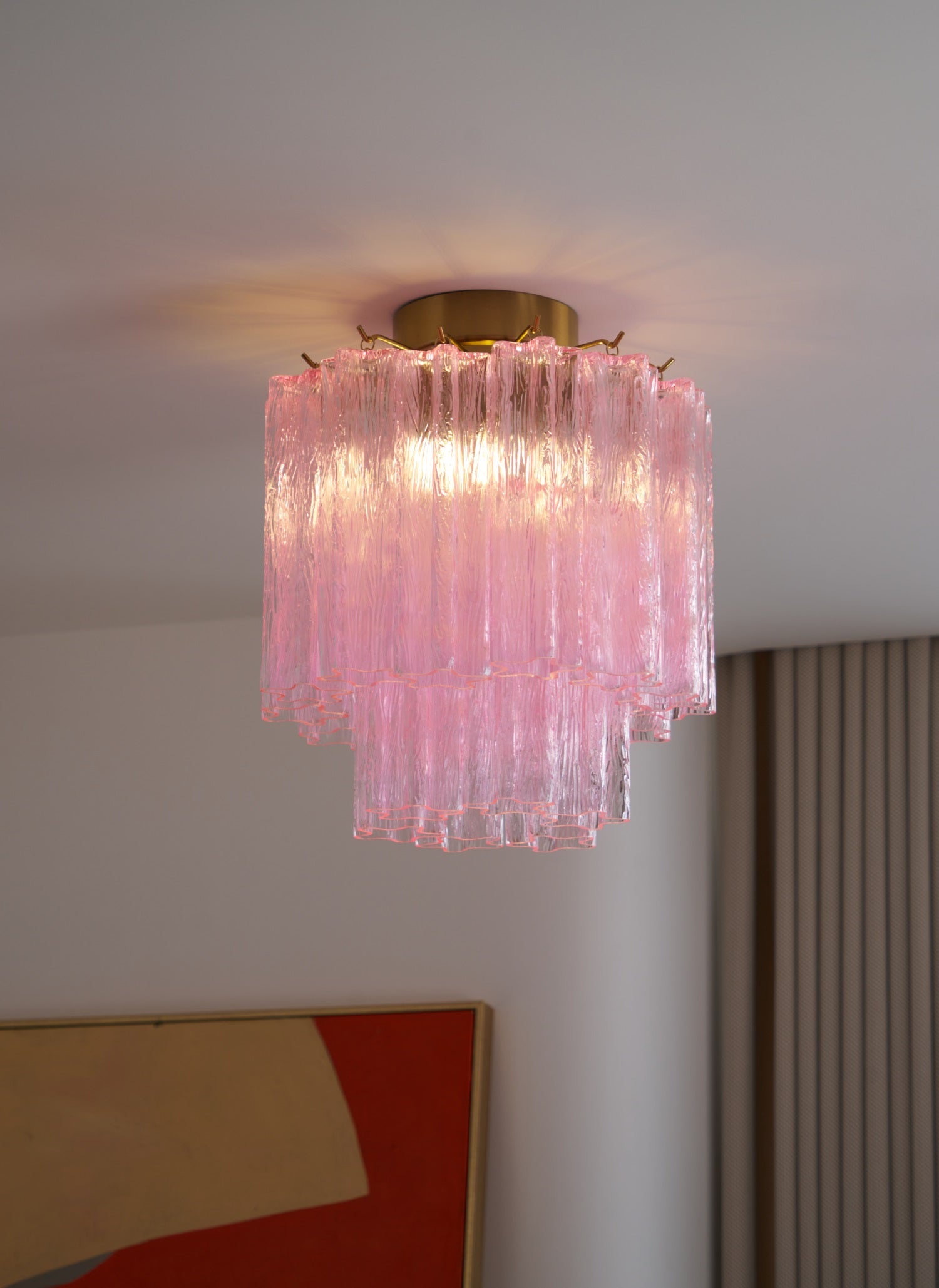 WOW Fiora Pink Murano Glass Ceiling Lamp