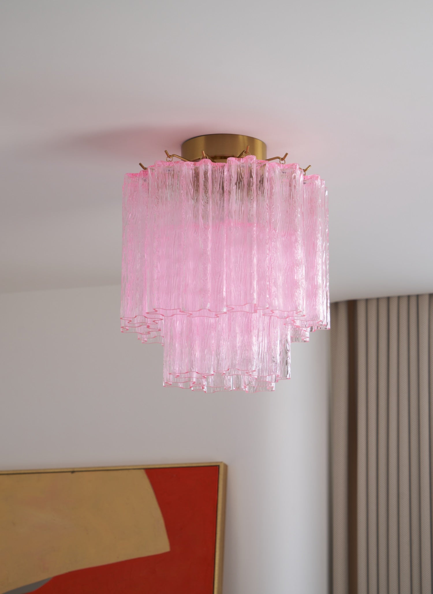 WOW Fiora Pink Murano Glass Ceiling Lamp