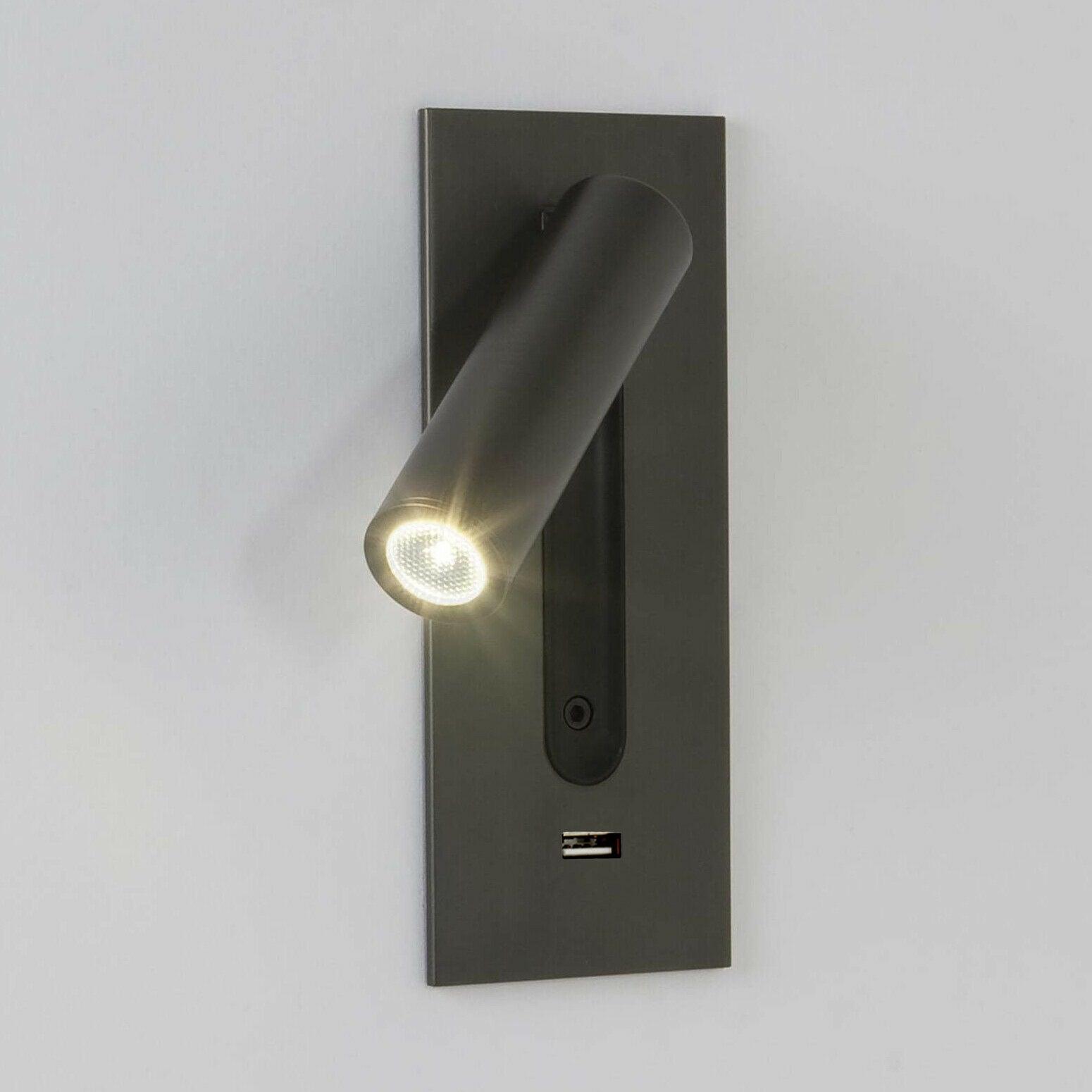 WOW Black Bedside USB Wall Light