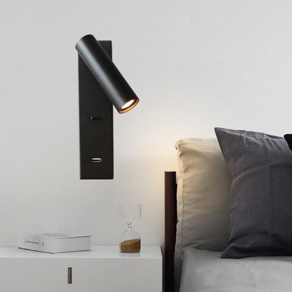 WOW Black Bedside USB Wall Light