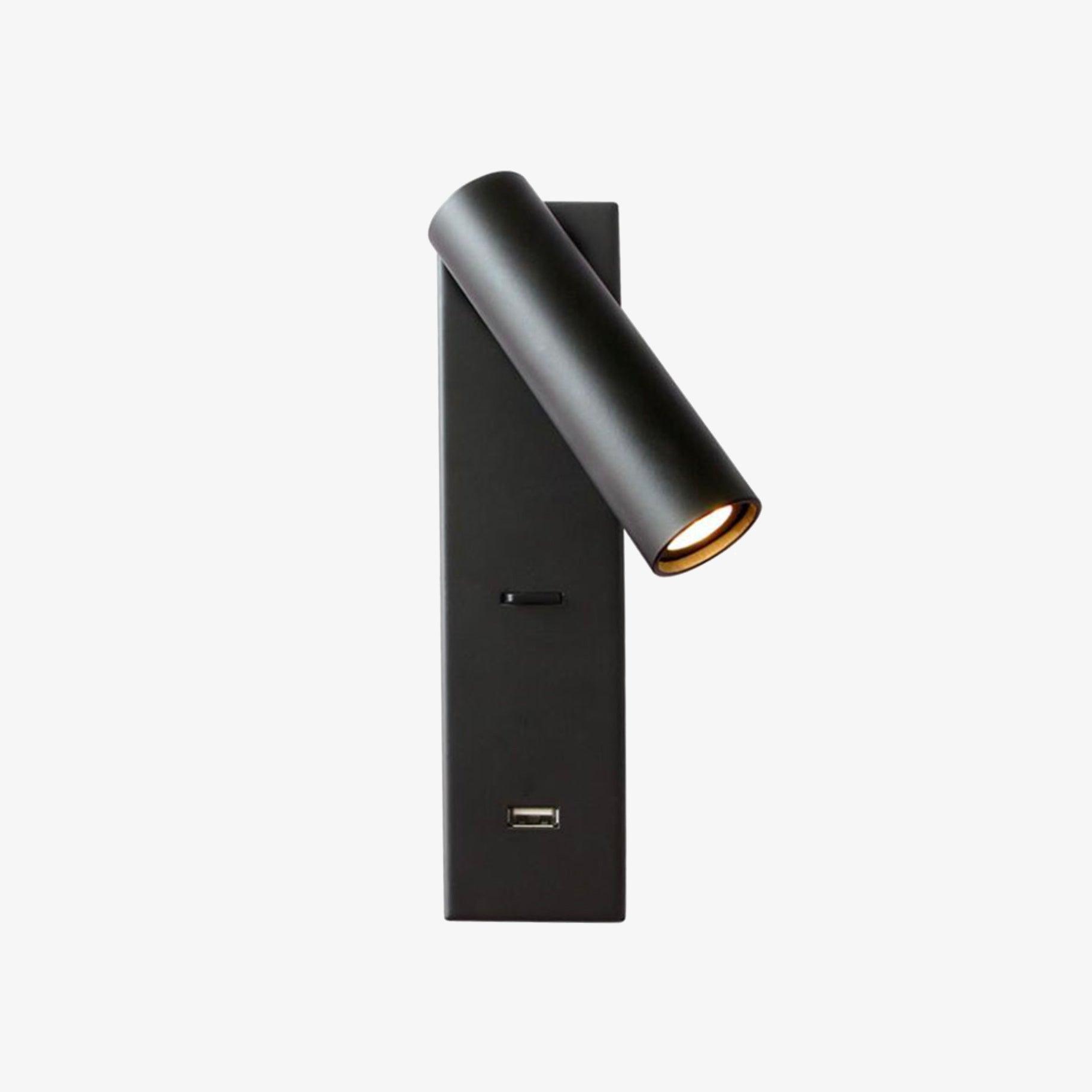 WOW Black Bedside USB Wall Light