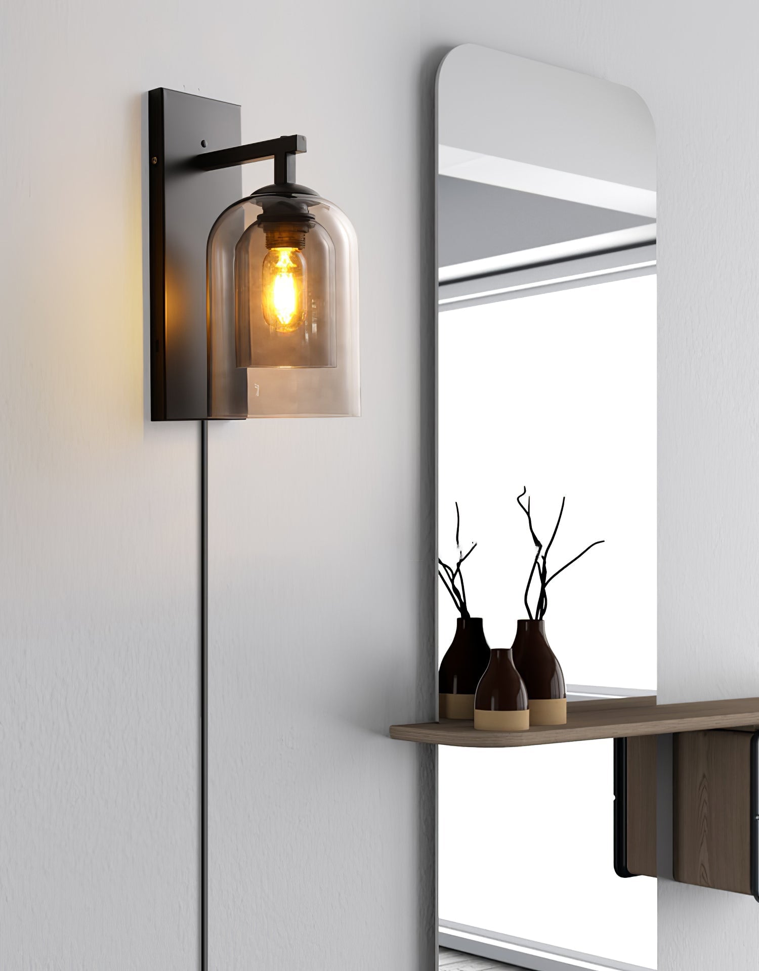 WOW Glass Tubular Plug-in Wall Lamp