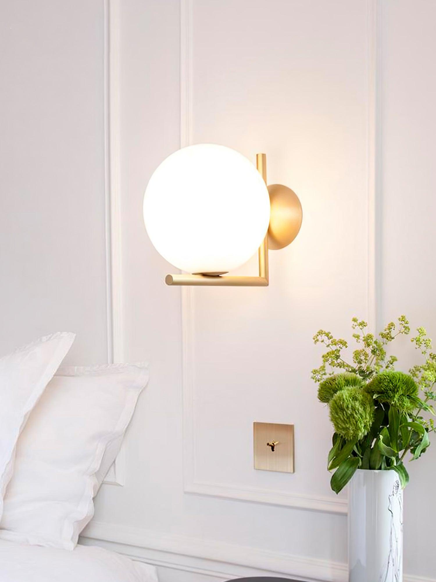 WOW Blown Glass Opal Glass Wall Lamp