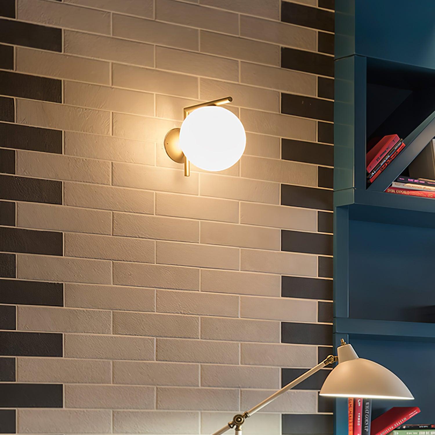 WOW Blown Glass Opal Glass Wall Lamp