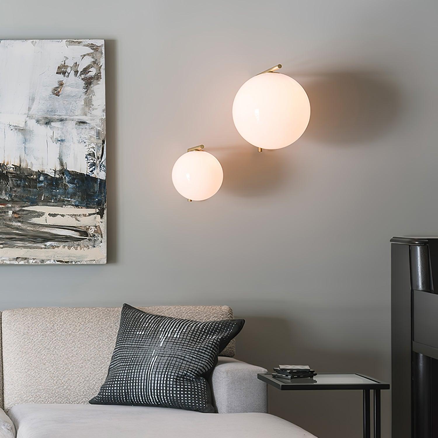 WOW Blown Glass Opal Glass Wall Lamp