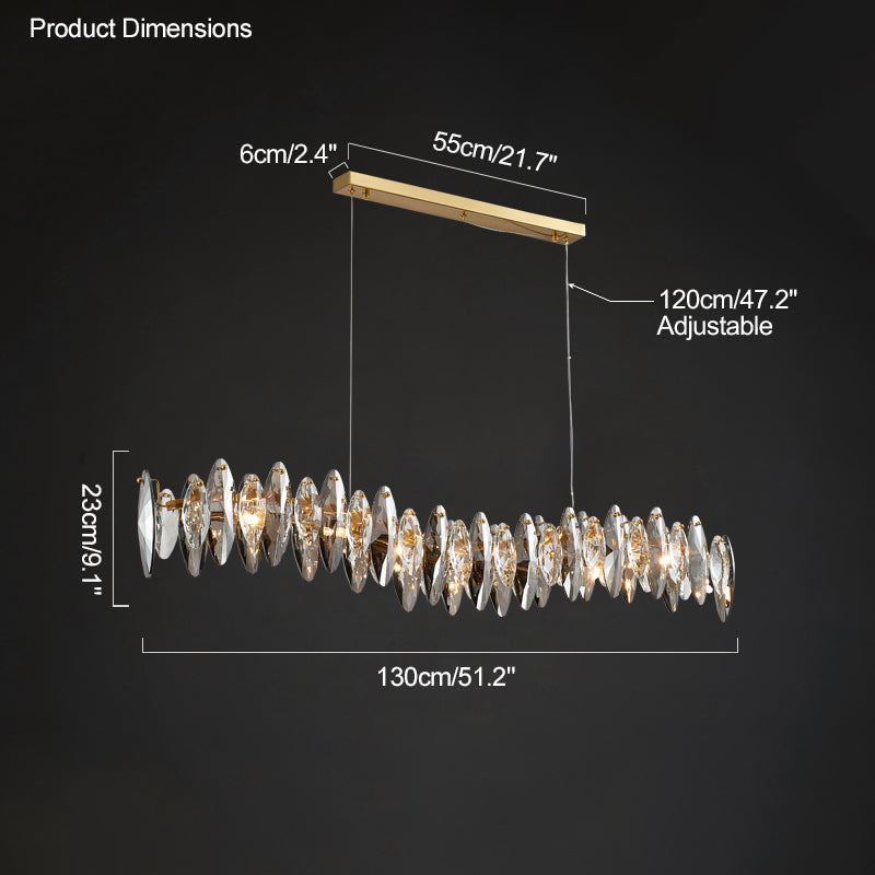 WOW Smoked Crystal Linear Chandelier-wow2188