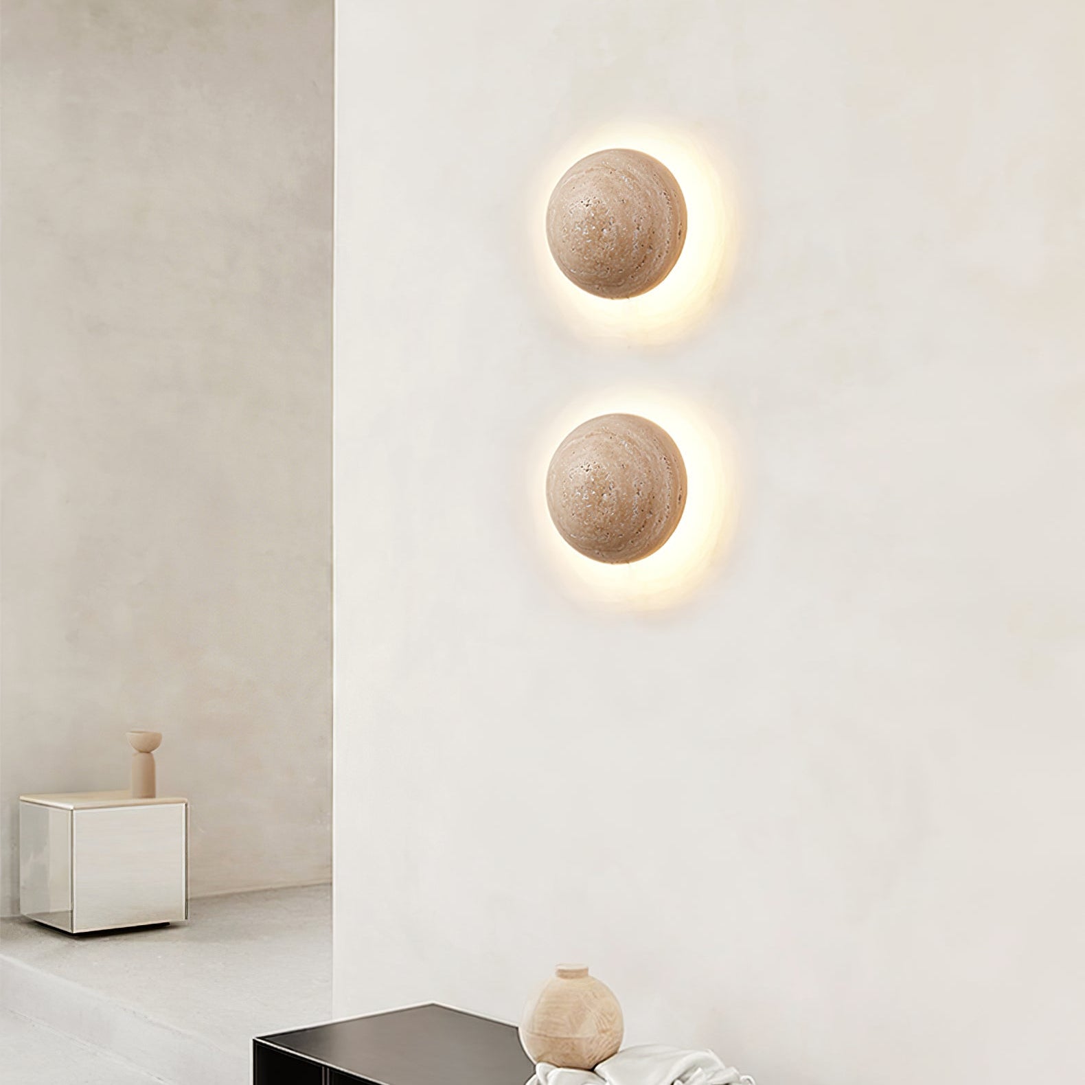 WOW Luna Travertine Wall Light