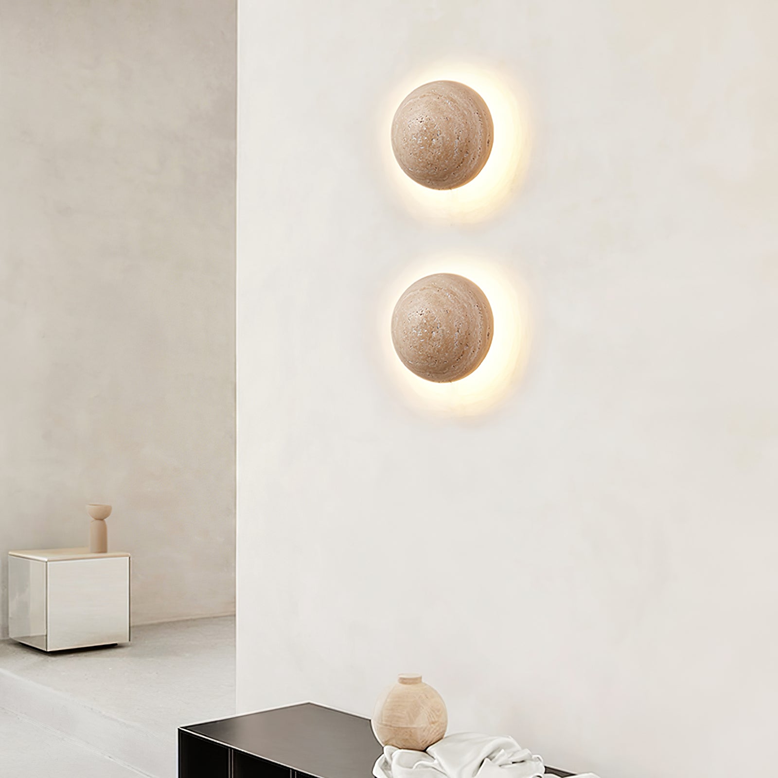 WOW Luna Travertine Wall Light