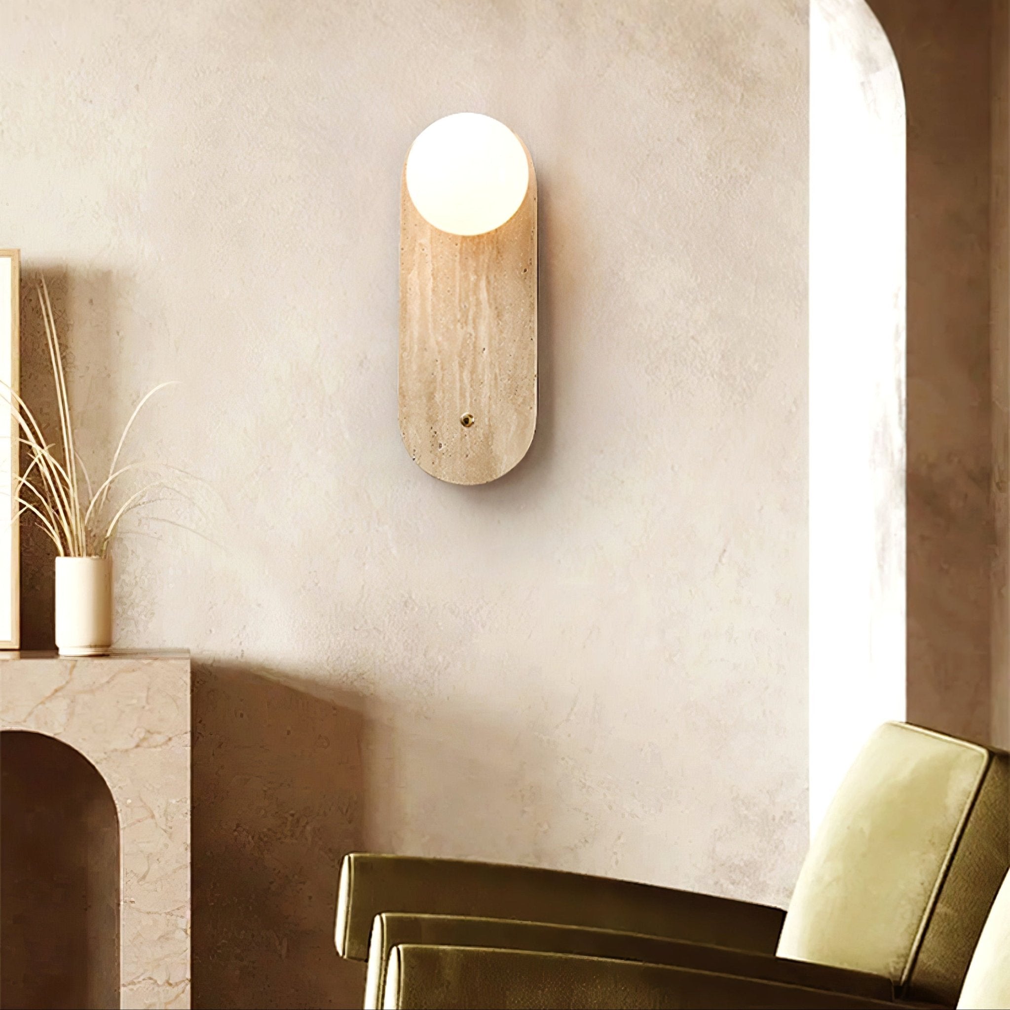 WOW Luna Travertine Wall Sconce