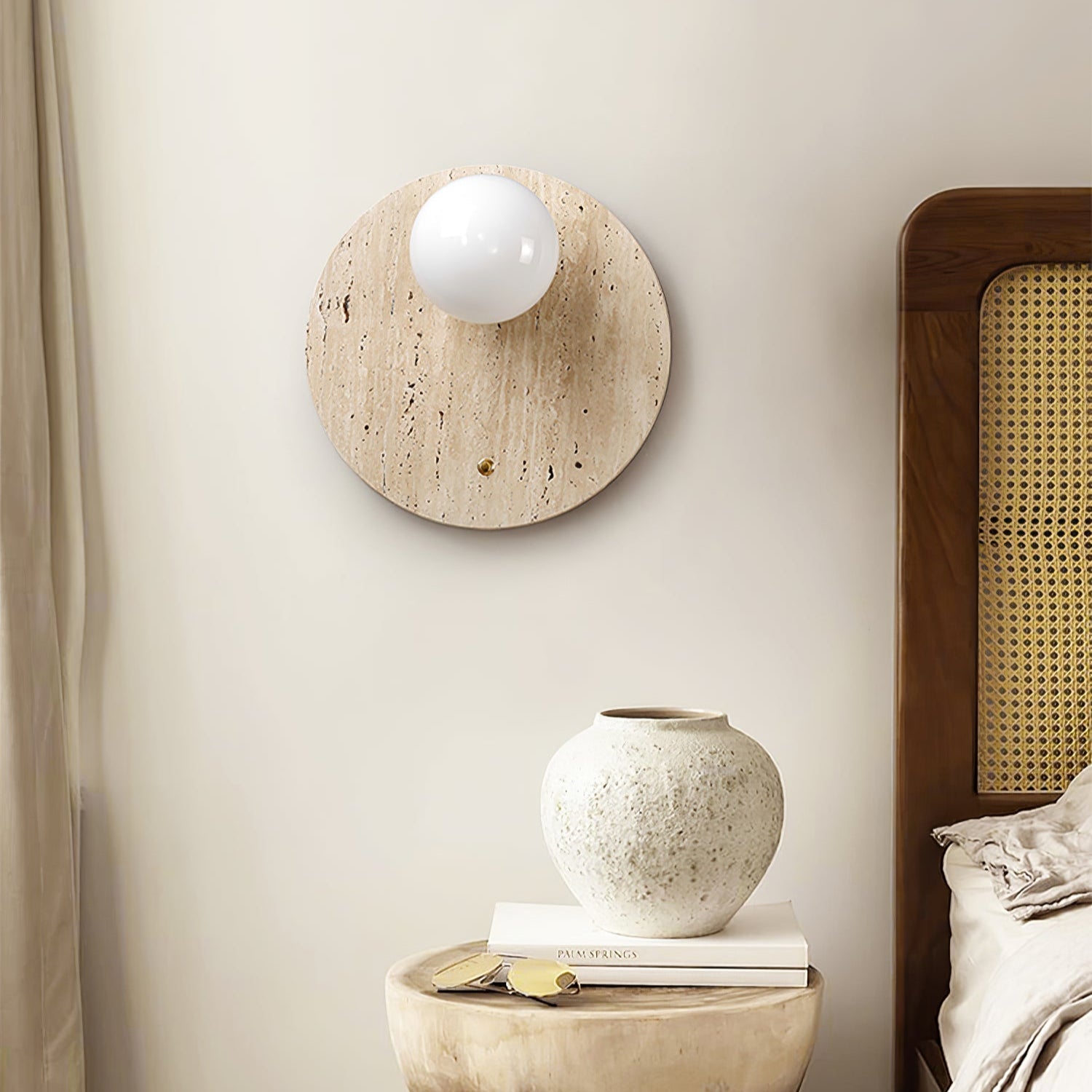 WOW Luna Travertine Wall Sconce