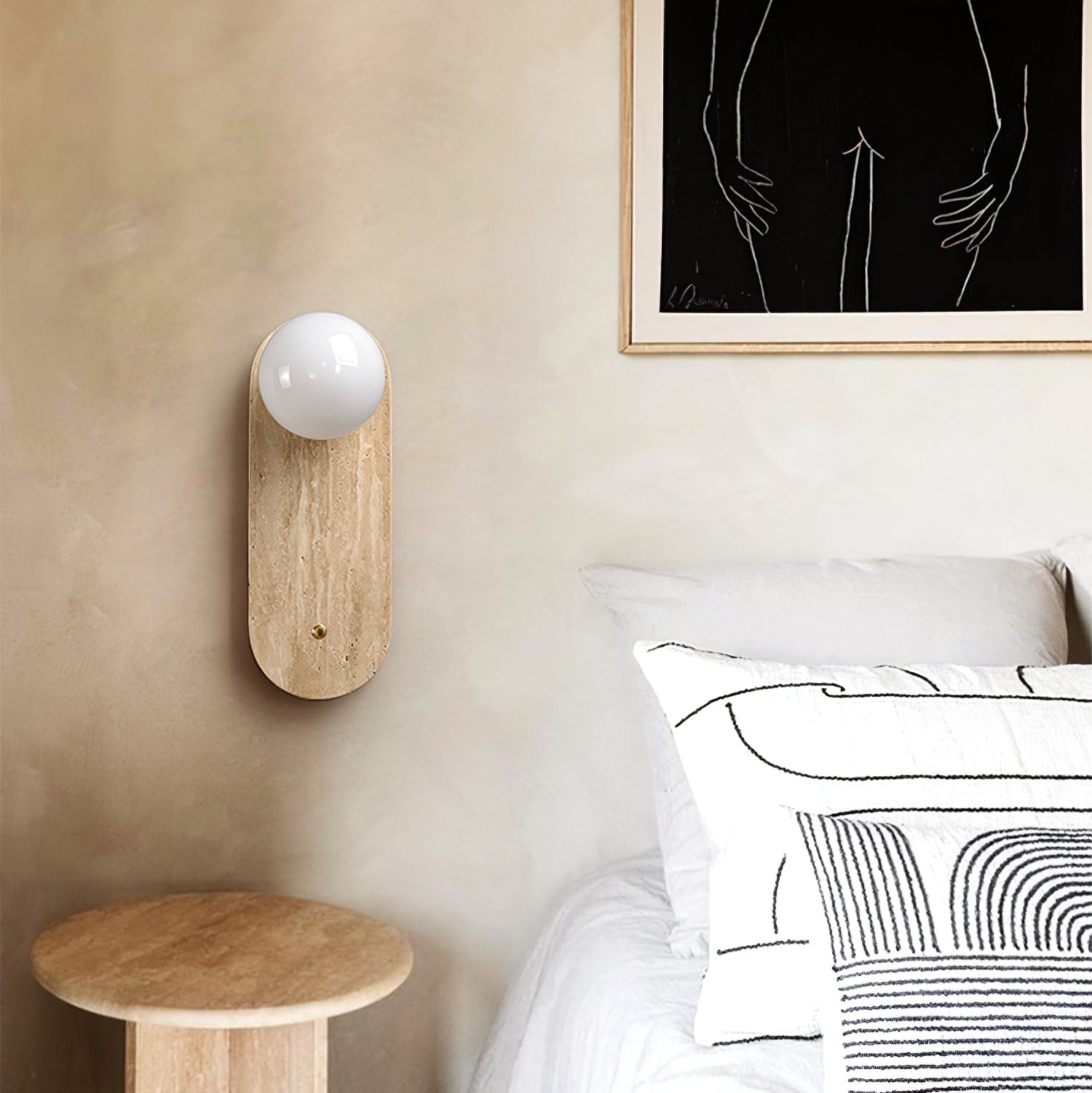 WOW Luna Travertine Wall Sconce