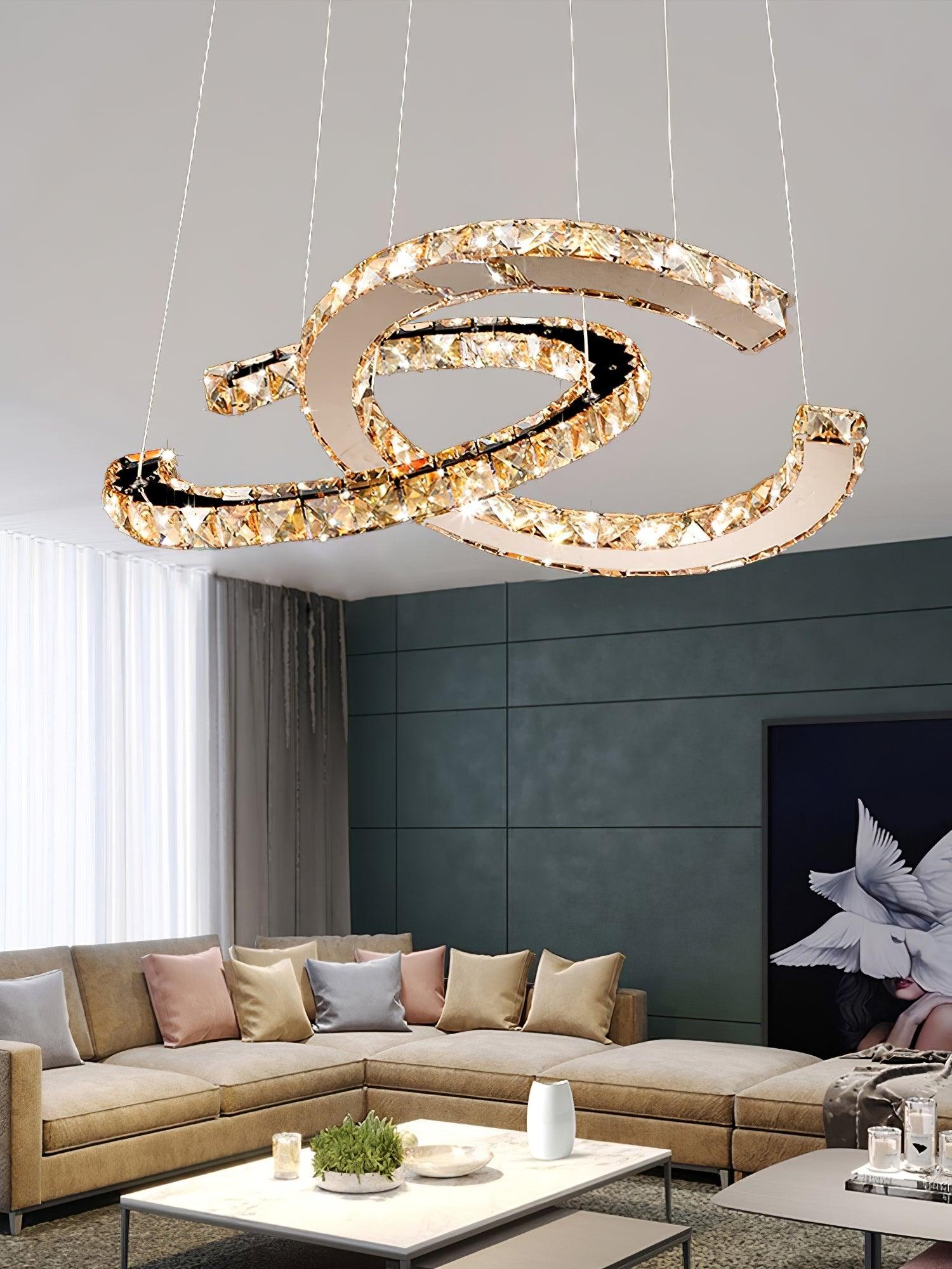 WOW Modern Crystal Double C Chandelier