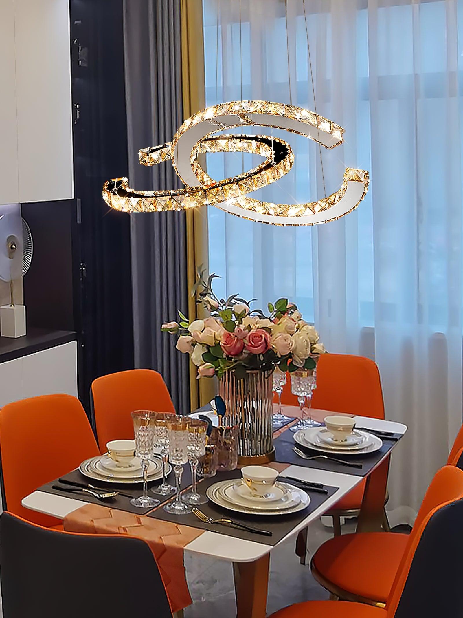WOW Modern Crystal Double C Chandelier