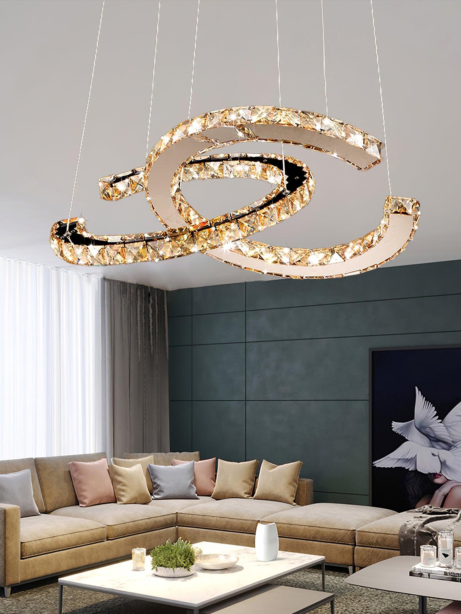 WOW Modern Crystal Double C Chandelier